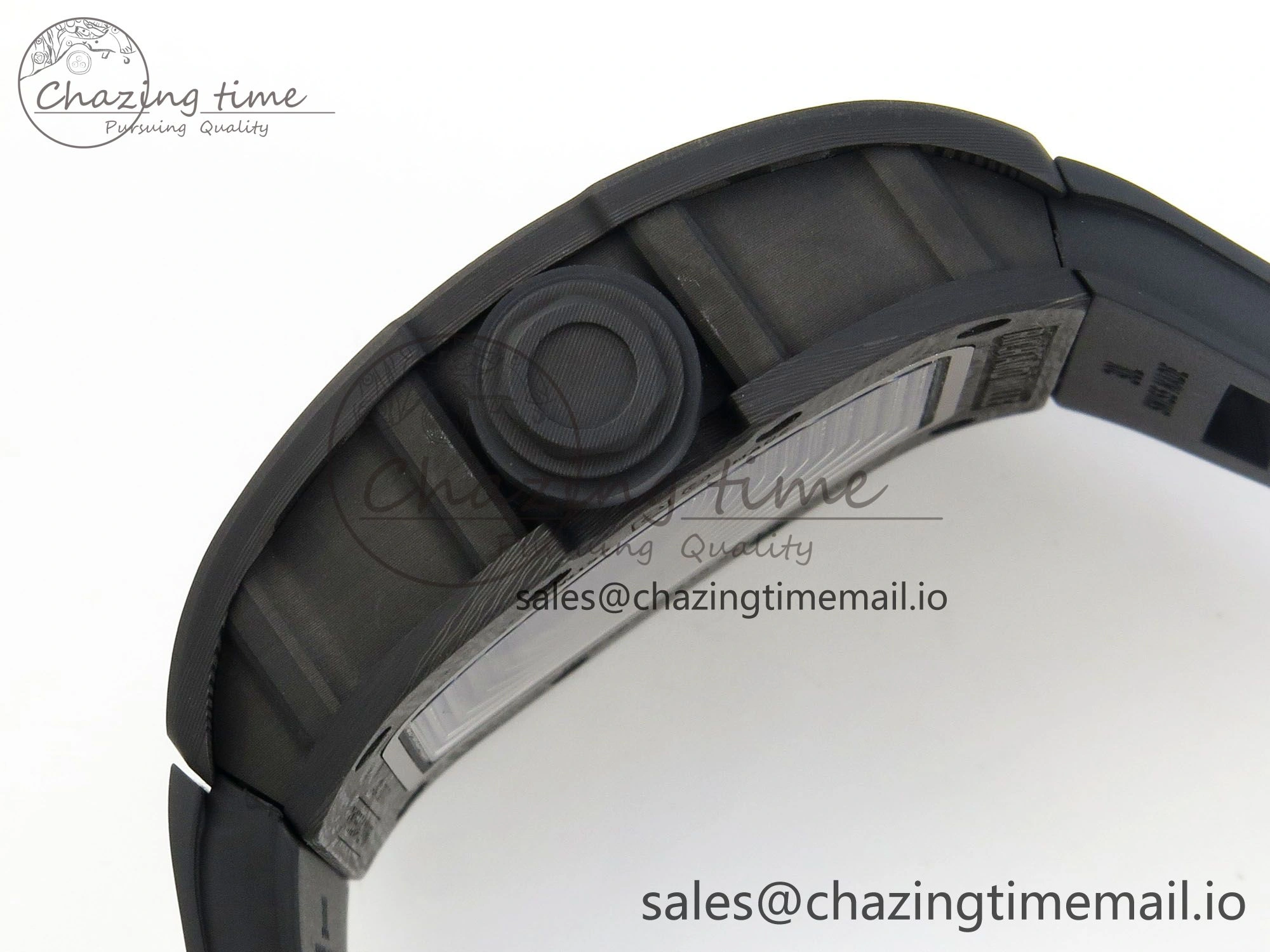 Lightweight Custom RM055 Black Ceramic ZGF Best Edition RG Inner Bezel on Black Rubber Strap Vaucher Manufacture Fleurier Movement (Free Sprung) 10801
