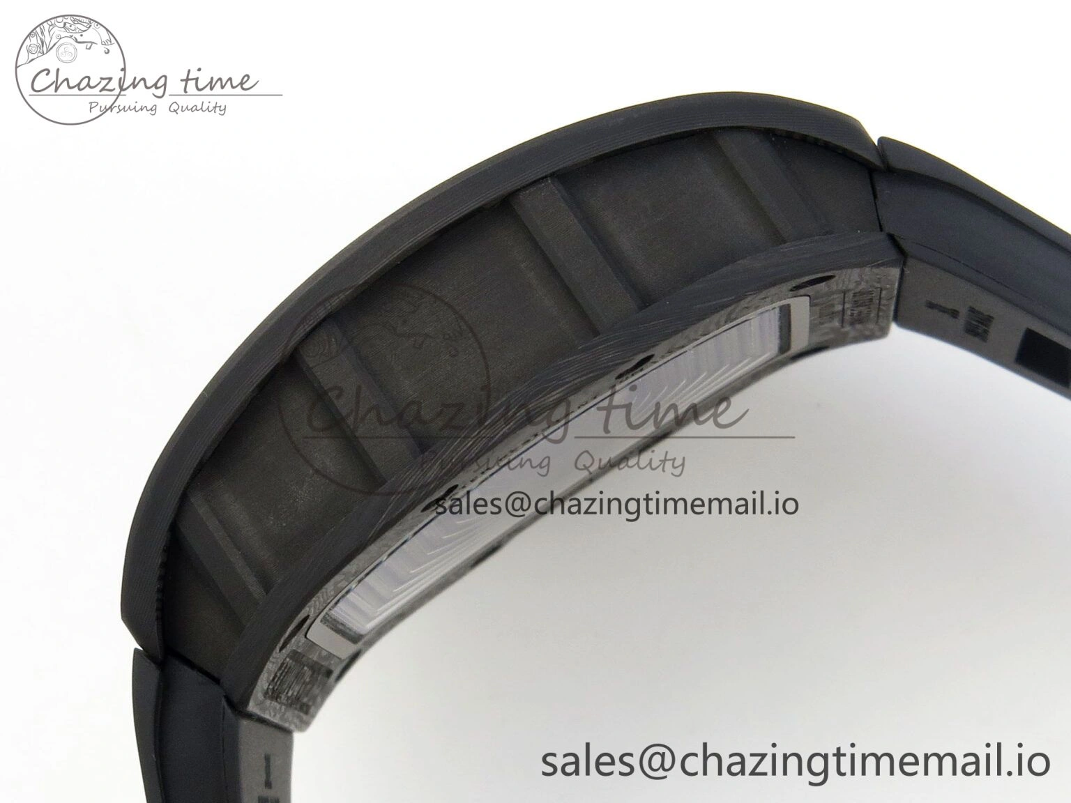 Lightweight Custom RM055 Black Ceramic ZGF Best Edition RG Inner Bezel on Black Rubber Strap Vaucher Manufacture Fleurier Movement (Free Sprung) 10801