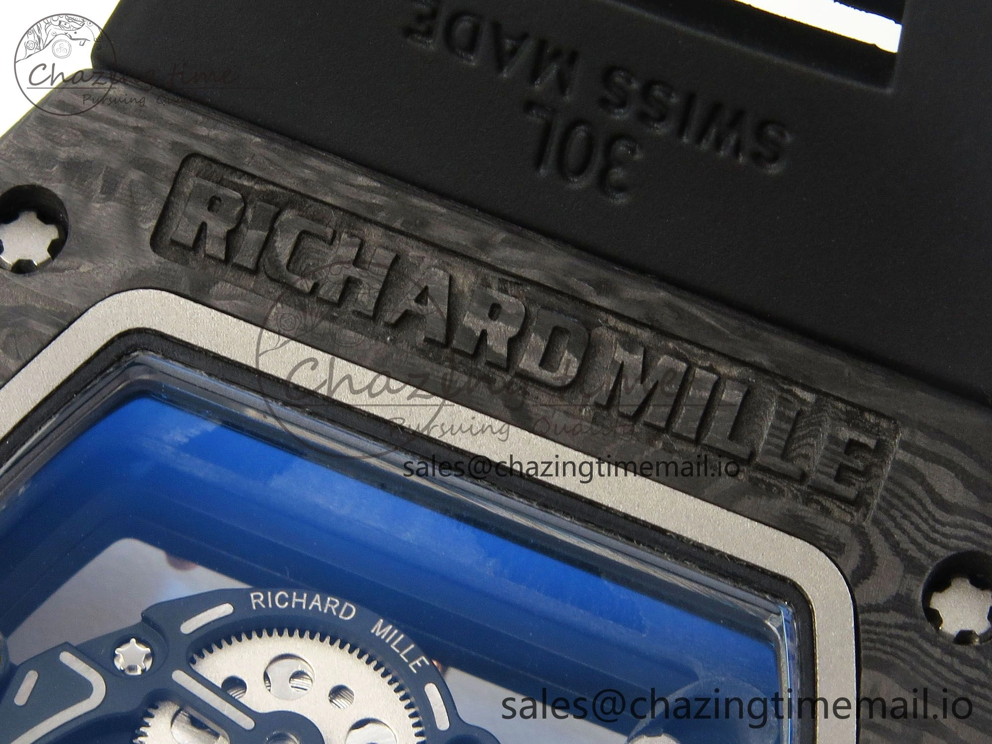 Lightweight Custom RM055 Black Ceramic ZGF Best Edition RG Inner Bezel on Black Rubber Strap Vaucher Manufacture Fleurier Movement (Free Sprung) 10801