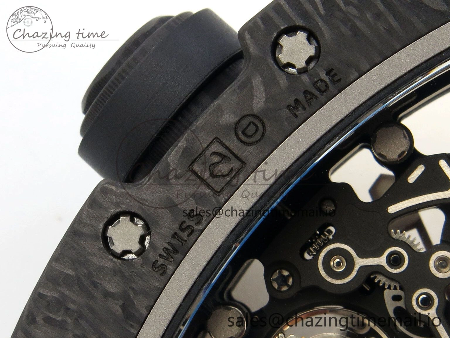 Lightweight Custom RM055 Black Ceramic ZGF Best Edition RG Inner Bezel on Black Rubber Strap Vaucher Manufacture Fleurier Movement (Free Sprung) 10801