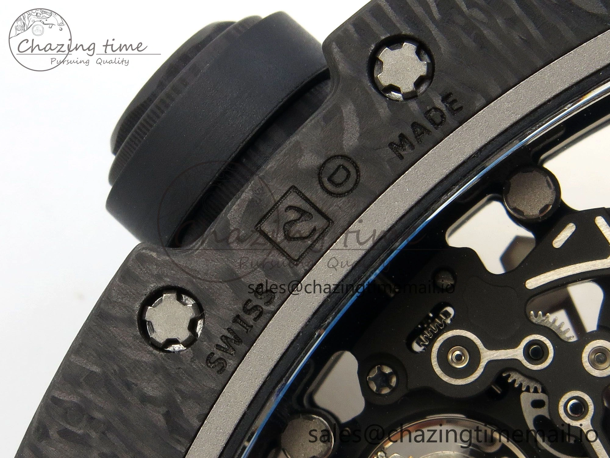 Lightweight Custom RM055 Black Ceramic ZGF Best Edition RG Inner Bezel on Black Rubber Strap Vaucher Manufacture Fleurier Movement (Free Sprung) 10801