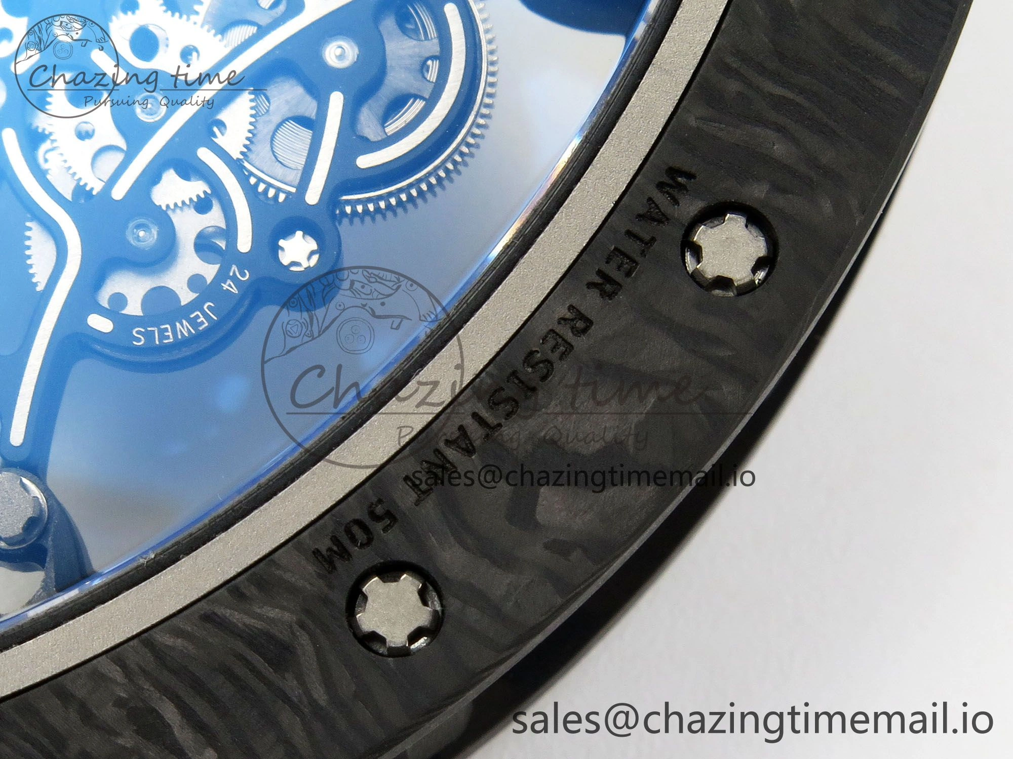 Lightweight Custom RM055 Black Ceramic ZGF Best Edition RG Inner Bezel on Black Rubber Strap Vaucher Manufacture Fleurier Movement (Free Sprung) 10801