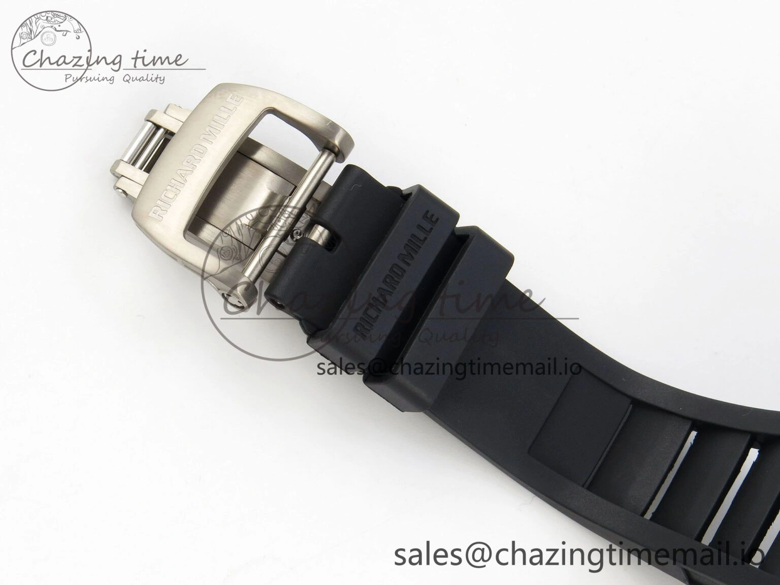 Lightweight Custom RM055 Black Ceramic ZGF Best Edition RG Inner Bezel on Black Rubber Strap Vaucher Manufacture Fleurier Movement (Free Sprung) 10801