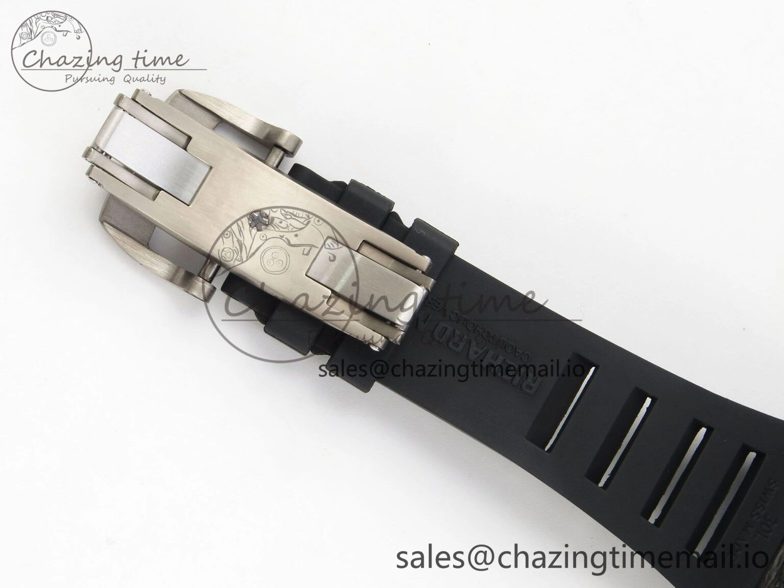 Lightweight Custom RM055 Black Ceramic ZGF Best Edition RG Inner Bezel on Black Rubber Strap Vaucher Manufacture Fleurier Movement (Free Sprung) 10801