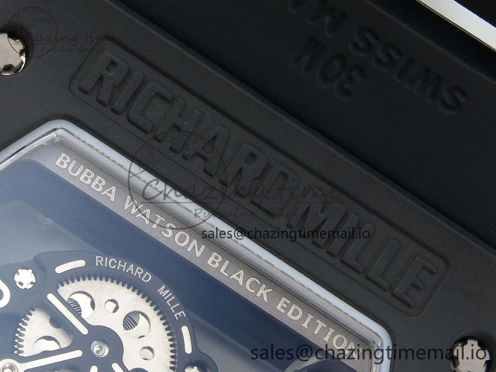 ZipUp Custom RM055 Black Ceramic ZGF Best Edition Silver Inner Bezel on Black Rubber Strap Vaucher Manufacture Fleurier Movement (Free Sprung) 9135