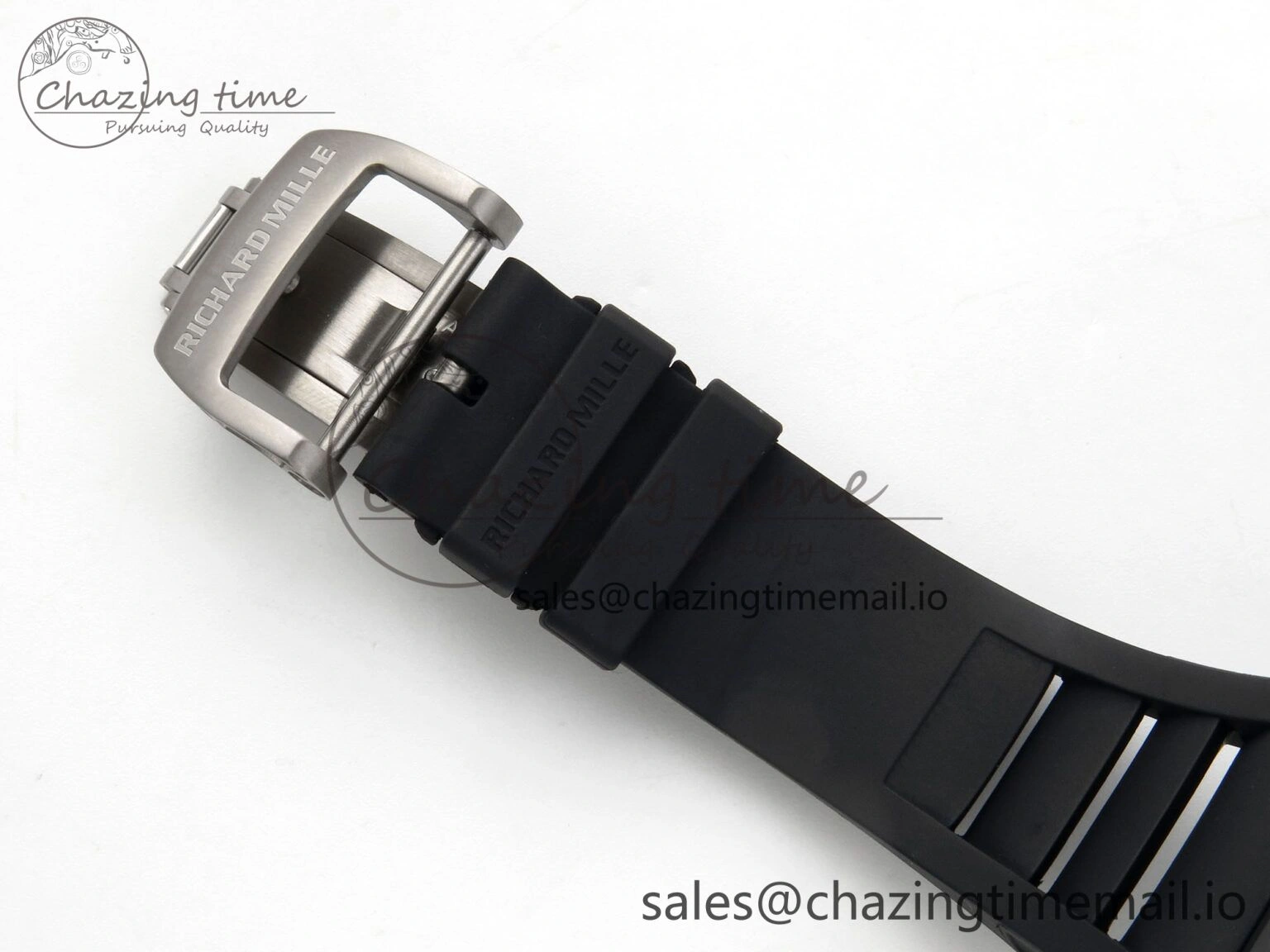 ZipUp Custom RM055 Black Ceramic ZGF Best Edition Silver Inner Bezel on Black Rubber Strap Vaucher Manufacture Fleurier Movement (Free Sprung) 9135