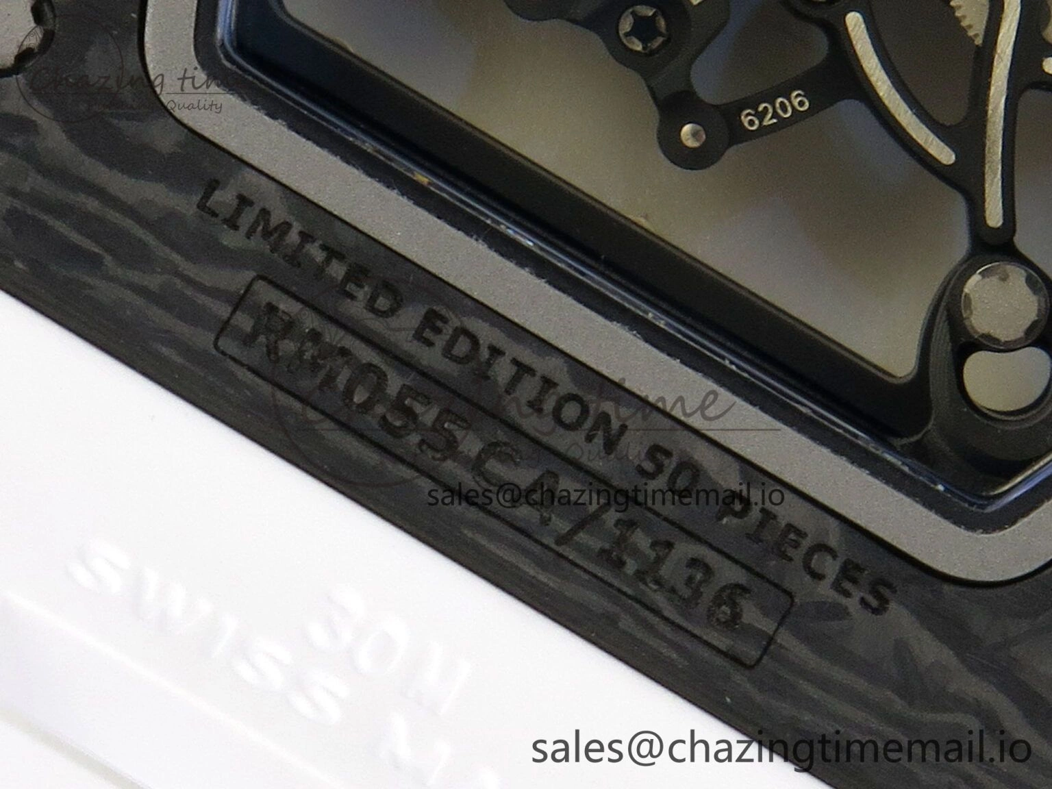 Custom RM055 Black Ceramic ZGF Best Edition White Inner Bezel on White Rubber Strap Vaucher Manufacture Fleurier Movement (Free Sprung) Casual 9126