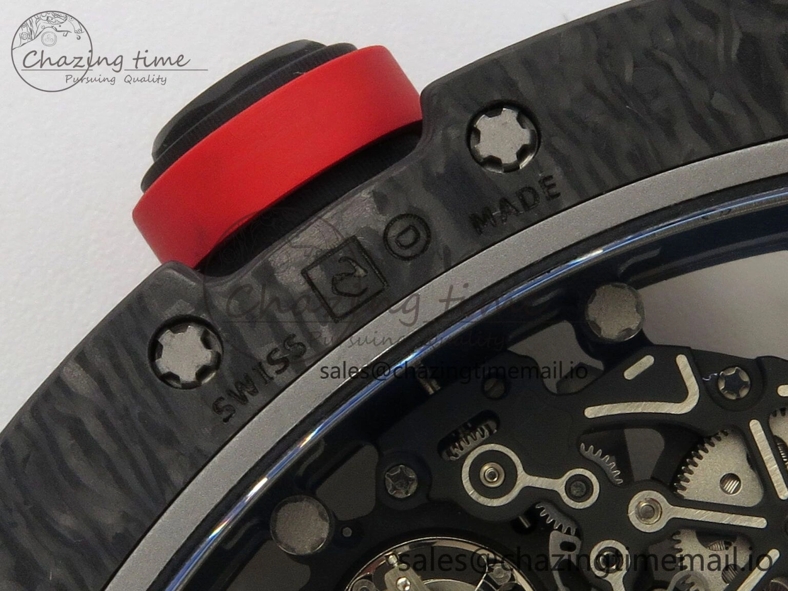 Custom RM055 Black Ceramic ZGF Best Edition White Inner Bezel on White Rubber Strap Vaucher Manufacture Fleurier Movement (Free Sprung) Casual 9126