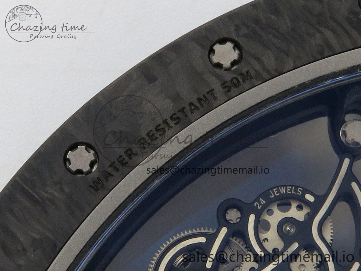 Custom RM055 Black Ceramic ZGF Best Edition White Inner Bezel on White Rubber Strap Vaucher Manufacture Fleurier Movement (Free Sprung) Casual 9126
