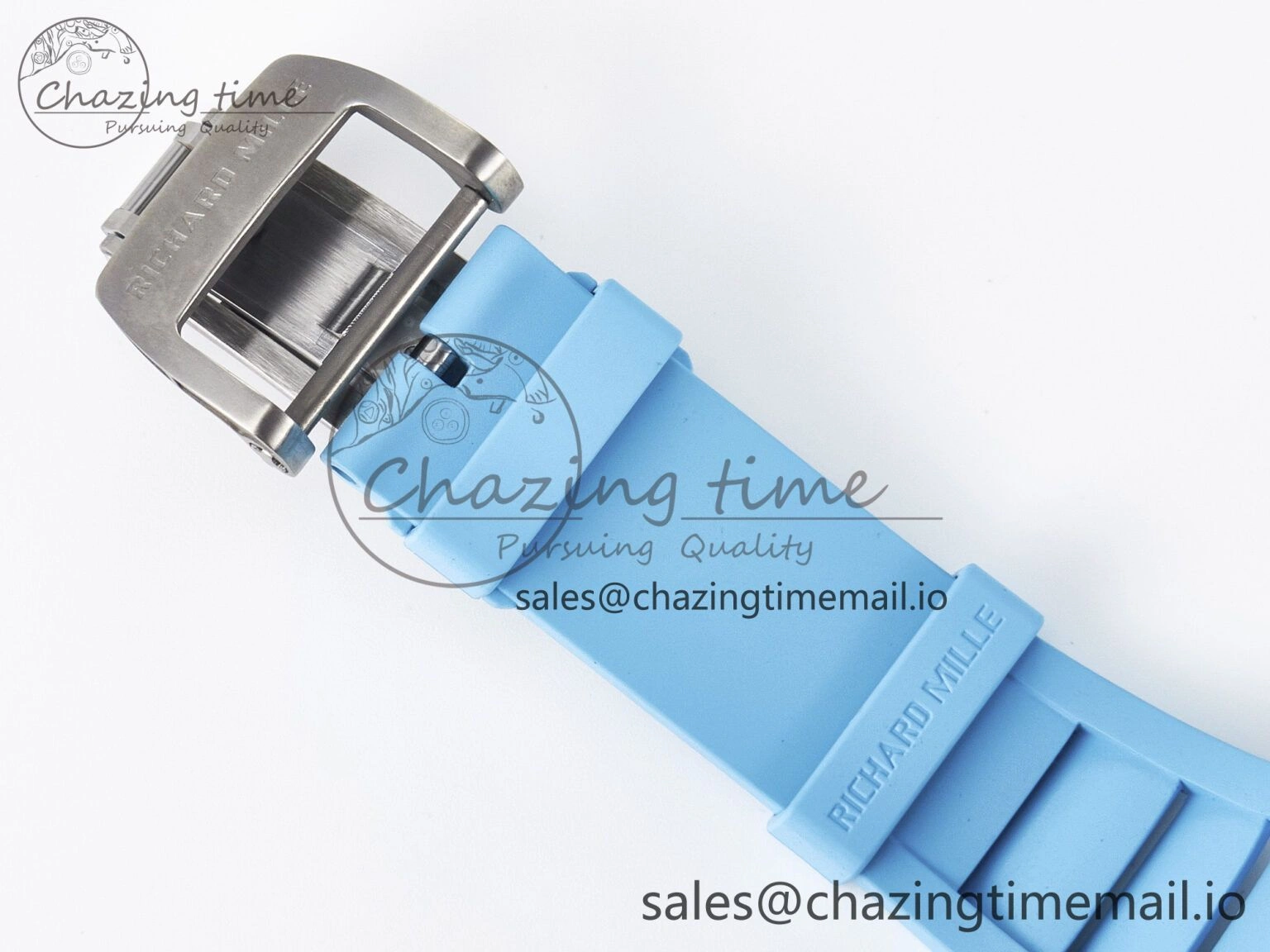 Custom RM055 NTPT APSF 1:1 Best Edition Blue Bezel Blue Crown on Rubber Strap Custom Vaucher Movement HighPerformance 9181