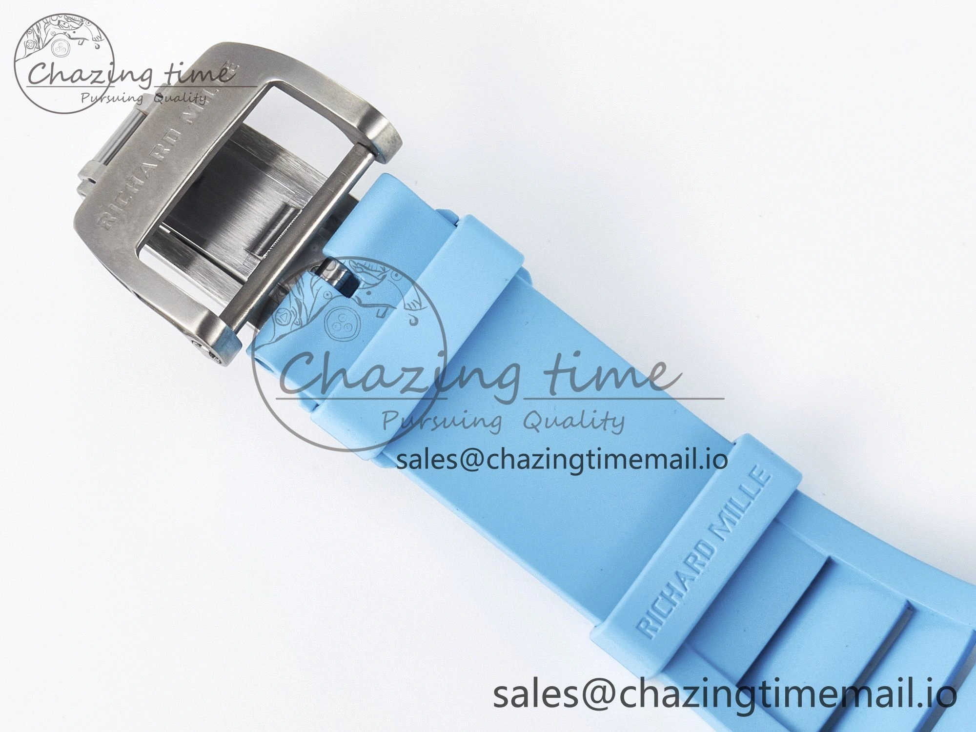 Custom RM055 NTPT APSF 1:1 Best Edition Blue Bezel Blue Crown on Rubber Strap Custom Vaucher Movement HighPerformance 9181