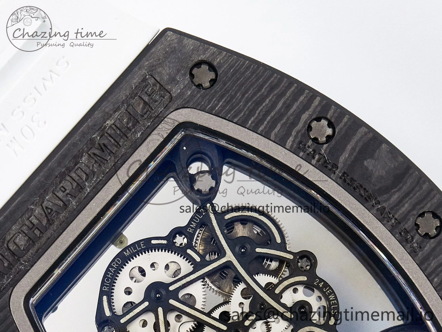 Custom RM055 NTPT APSF 1:1 Best Edition White Bezel Red Crown on Rubber Strap Custom Vaucher Movement WrinkleFree 10830