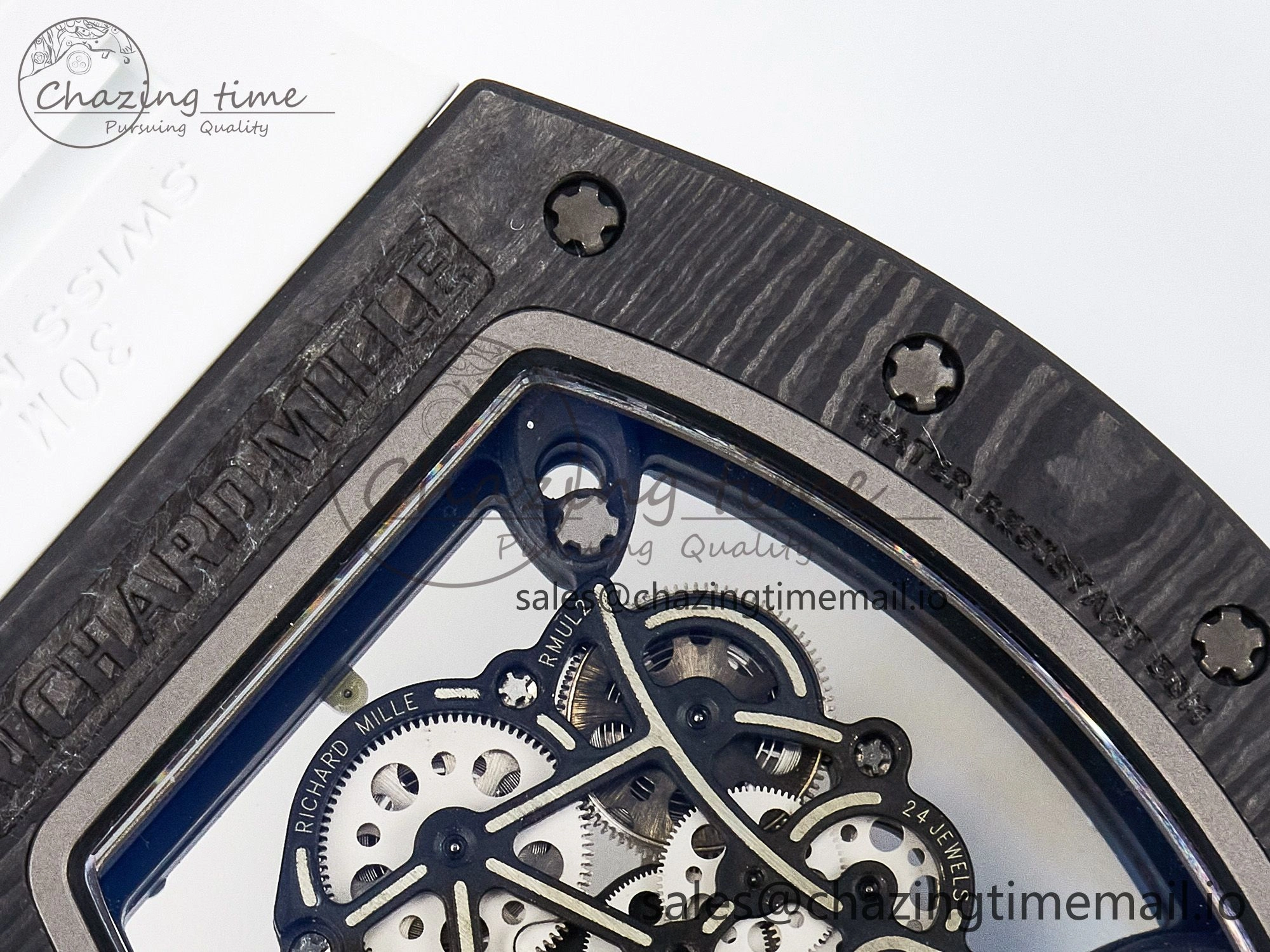 Custom RM055 NTPT APSF 1:1 Best Edition White Bezel Red Crown on Rubber Strap Custom Vaucher Movement WrinkleFree 10830