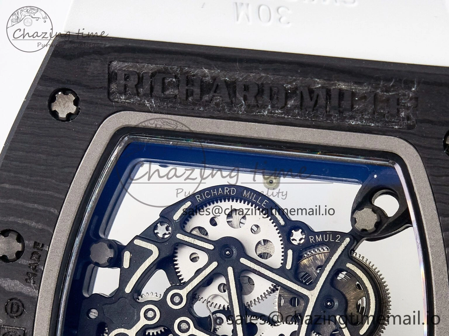 Custom RM055 NTPT APSF 1:1 Best Edition White Bezel Red Crown on Rubber Strap Custom Vaucher Movement WrinkleFree 10830