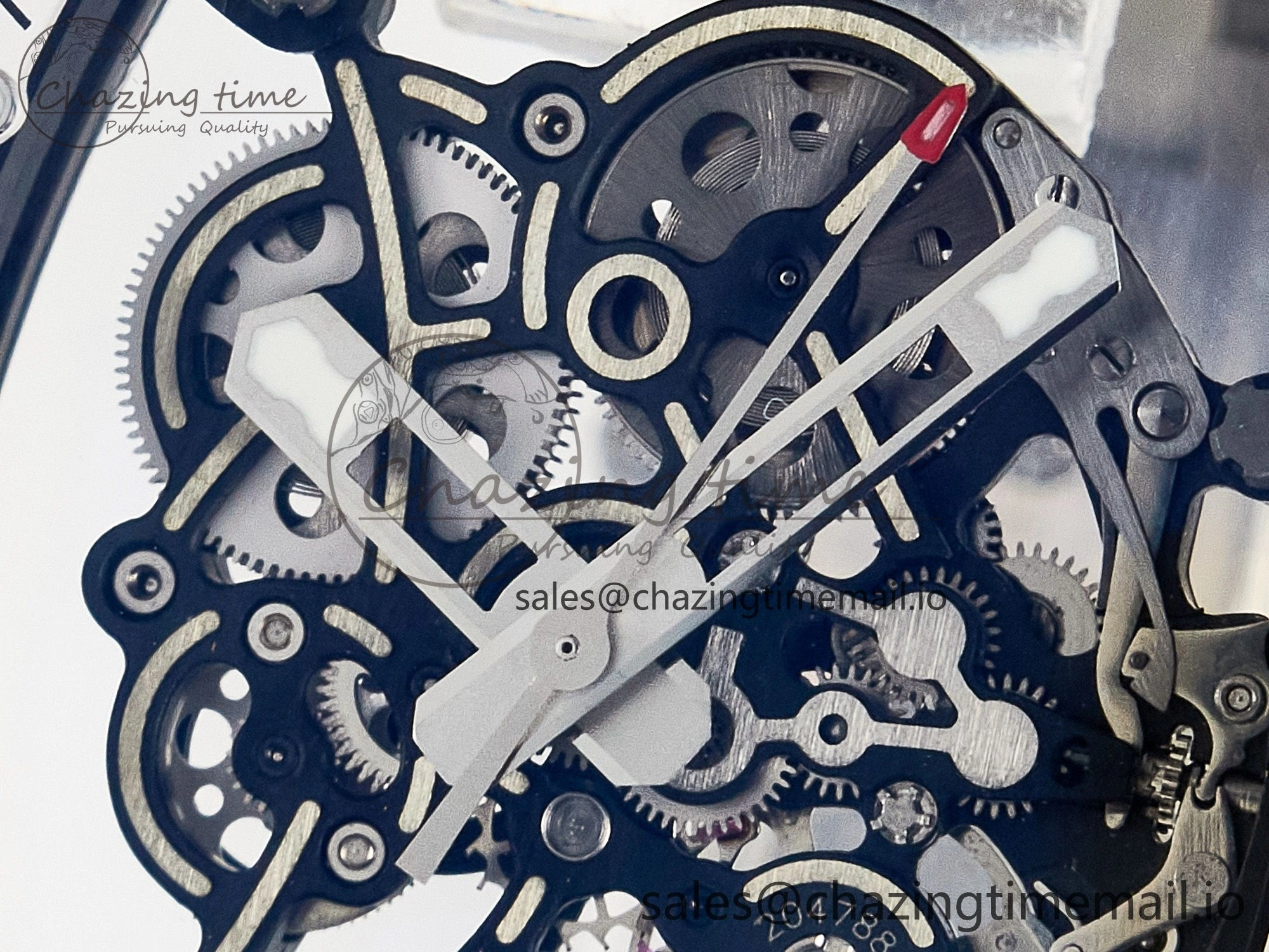 Tailored Custom RM055 NTPT APSF 1:1 Best Edition White Bezel White Crown on Rubber Strap Custom Vaucher Movement 9180