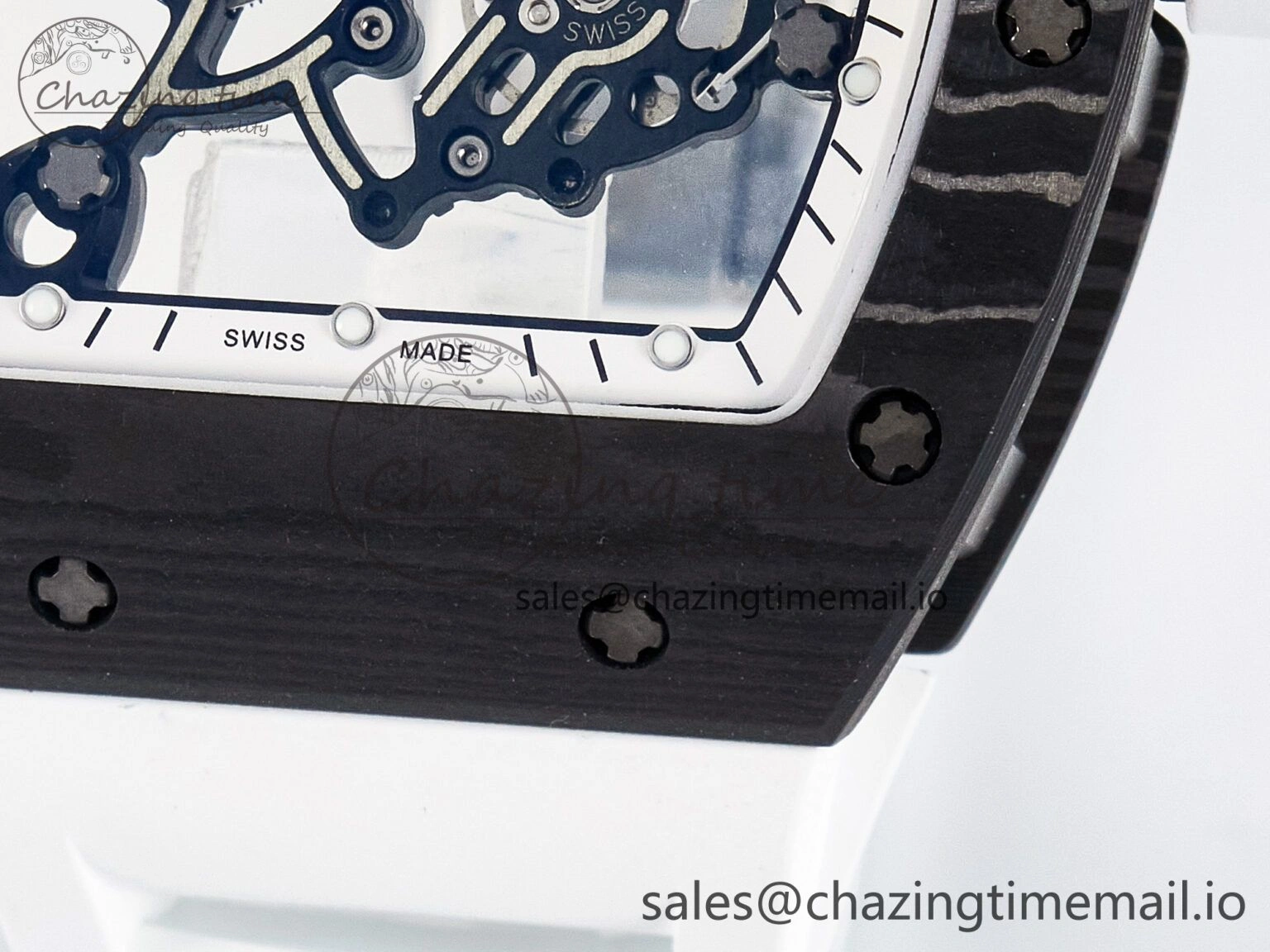 Tailored Custom RM055 NTPT APSF 1:1 Best Edition White Bezel White Crown on Rubber Strap Custom Vaucher Movement 9180