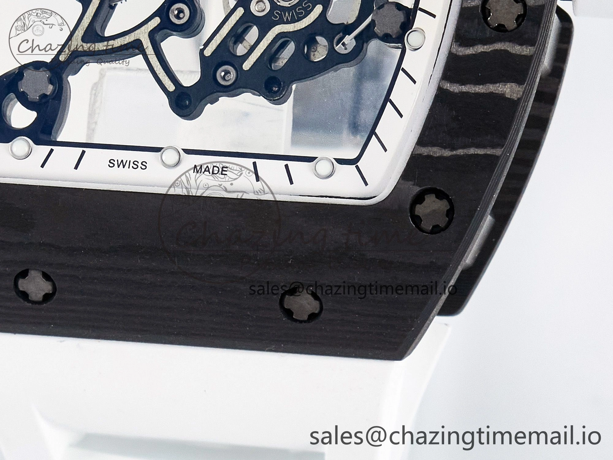 Tailored Custom RM055 NTPT APSF 1:1 Best Edition White Bezel White Crown on Rubber Strap Custom Vaucher Movement 9180