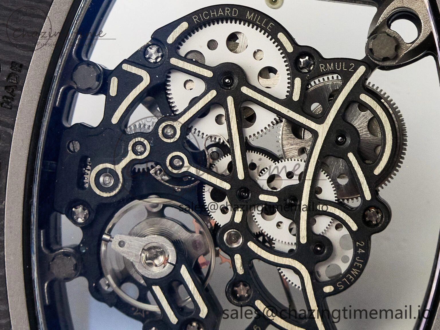 Tailored Custom RM055 NTPT APSF 1:1 Best Edition White Bezel White Crown on Rubber Strap Custom Vaucher Movement 9180