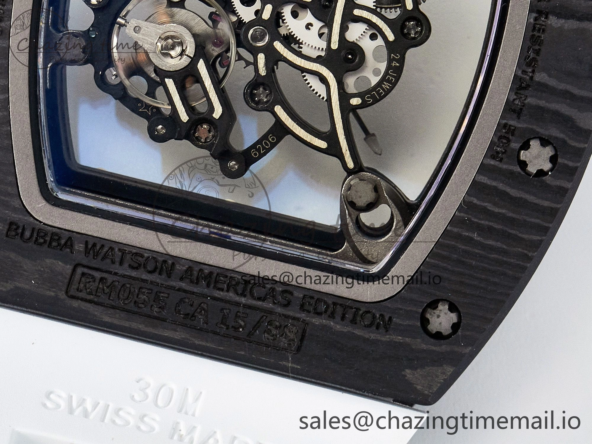 Tailored Custom RM055 NTPT APSF 1:1 Best Edition White Bezel White Crown on Rubber Strap Custom Vaucher Movement 9180