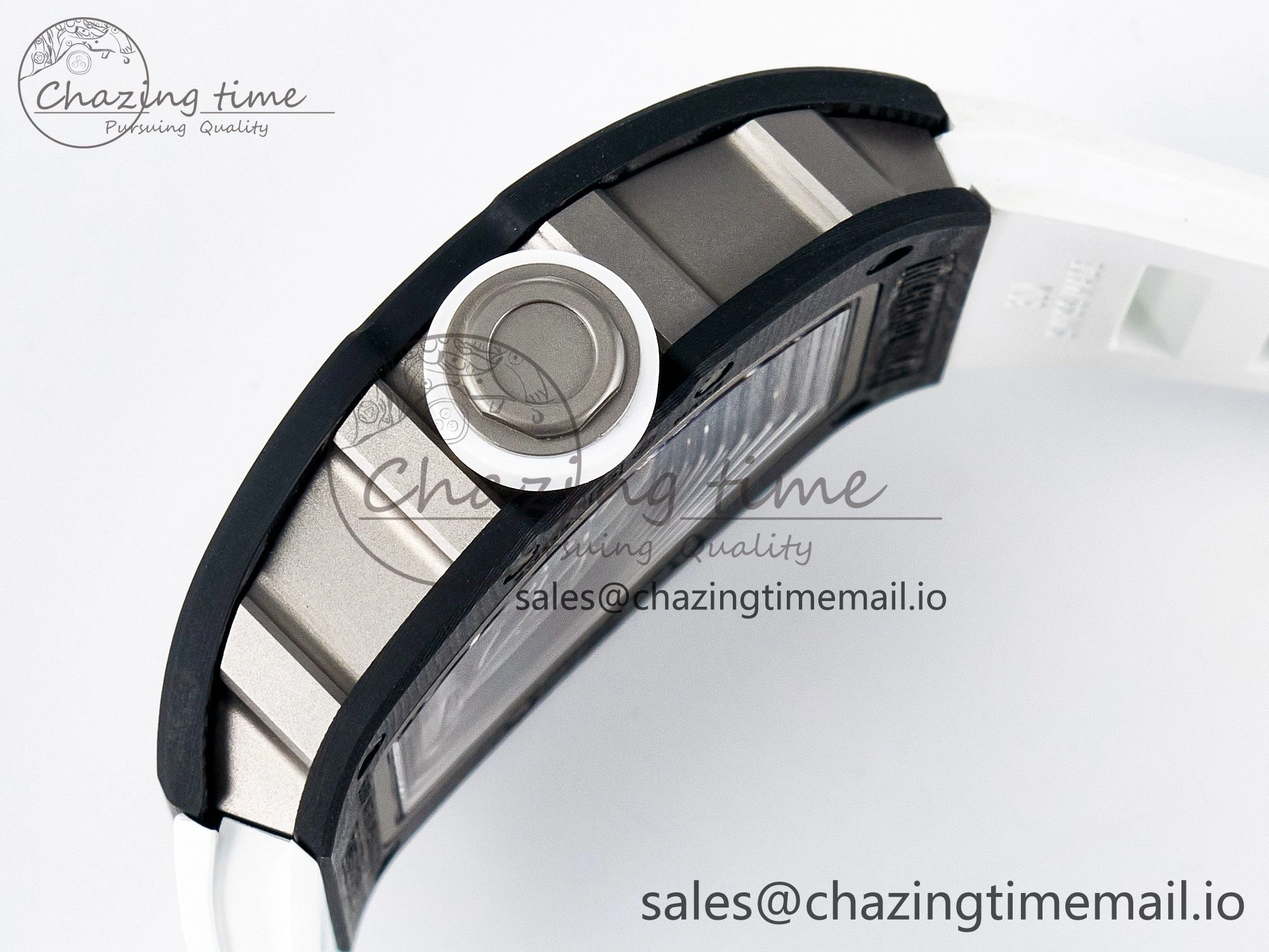 Tailored Custom RM055 NTPT APSF 1:1 Best Edition White Bezel White Crown on Rubber Strap Custom Vaucher Movement 9180