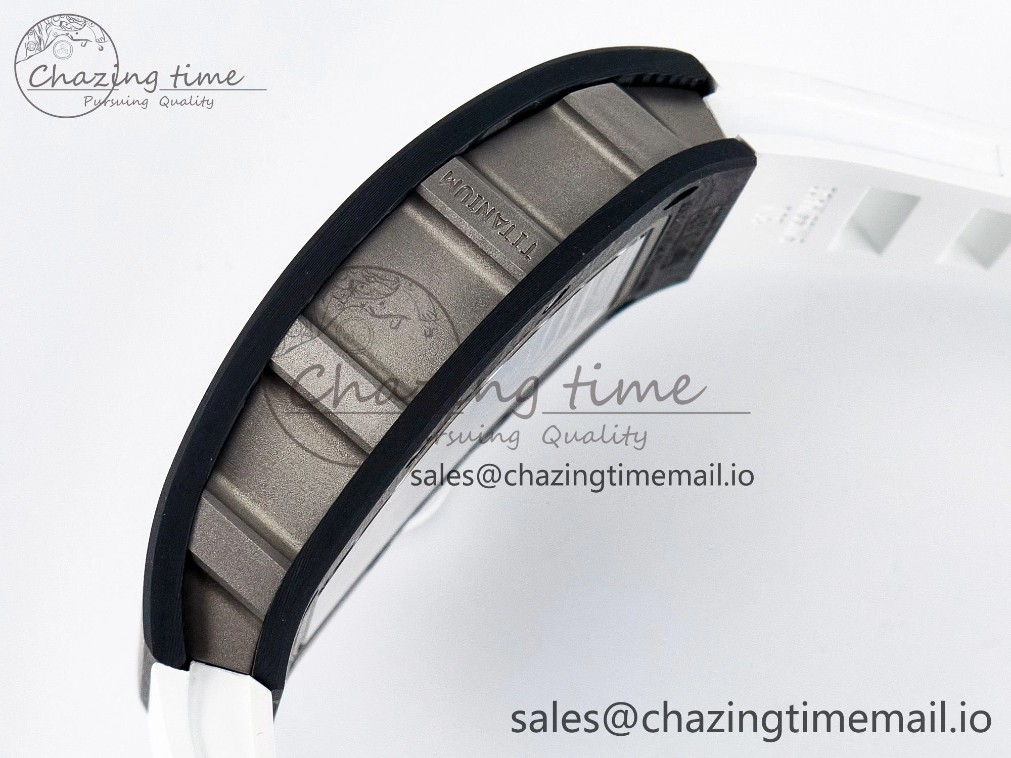 Tailored Custom RM055 NTPT APSF 1:1 Best Edition White Bezel White Crown on Rubber Strap Custom Vaucher Movement 9180