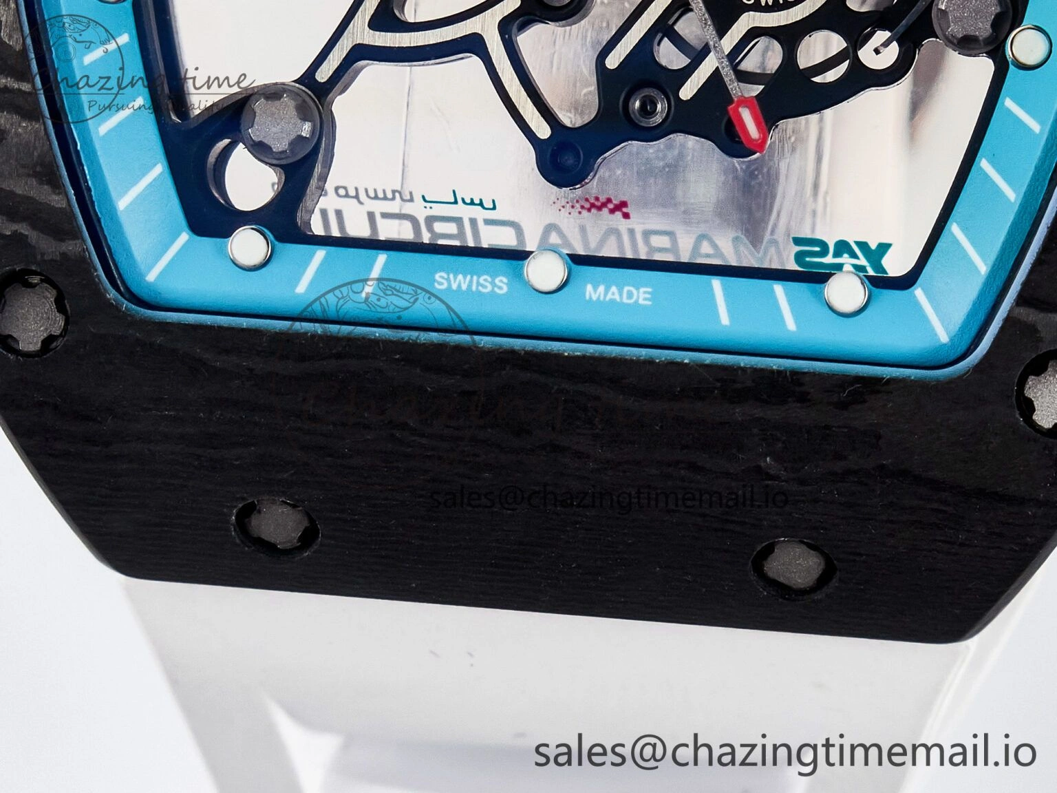 GoAnywhere Custom RM055 NTPT PPMF 1:1 Best Edition Blue Bezel Blue Crown on Rubber Strap Custom Vaucher Movement 10848