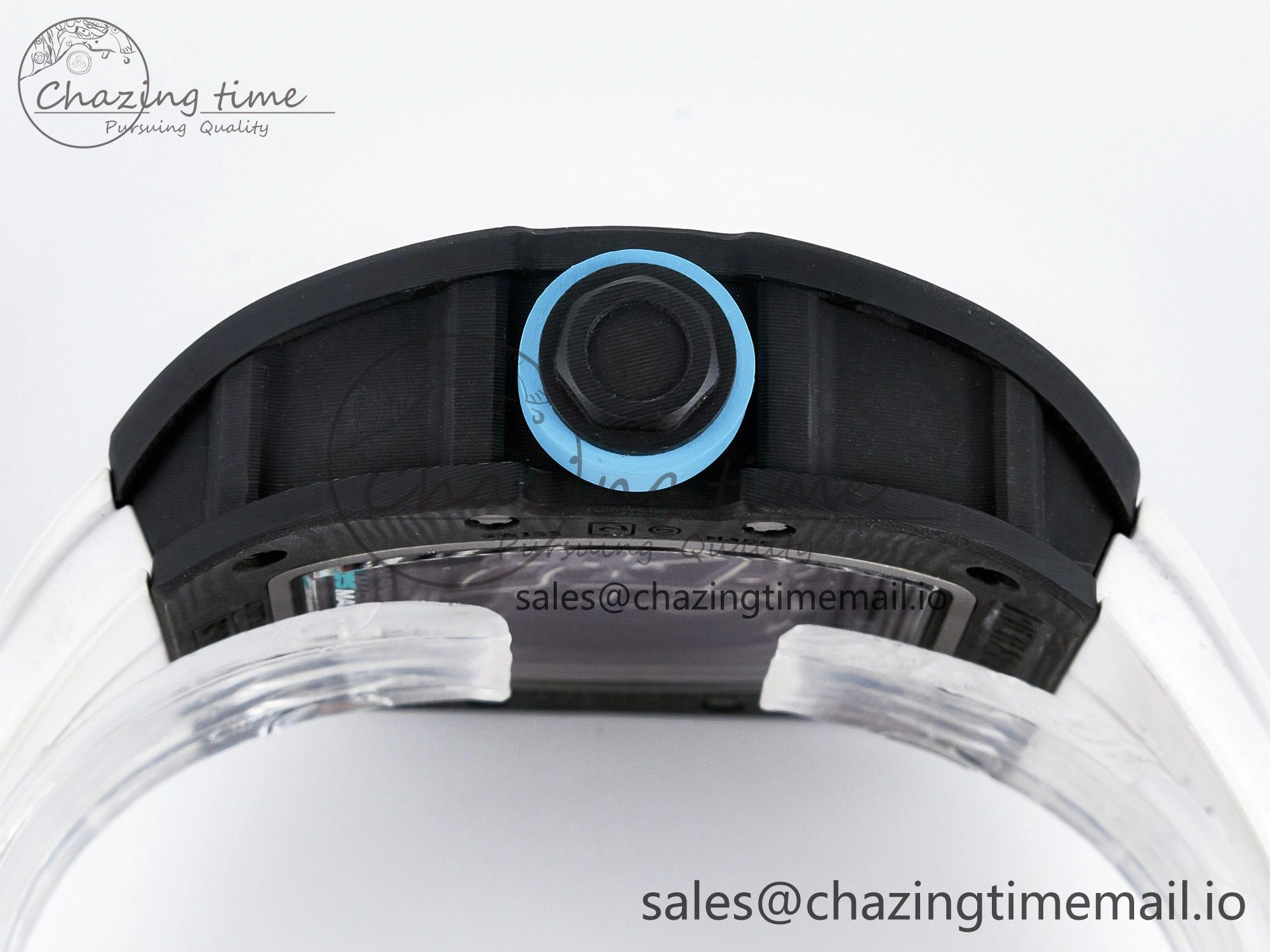 GoAnywhere Custom RM055 NTPT PPMF 1:1 Best Edition Blue Bezel Blue Crown on Rubber Strap Custom Vaucher Movement 10848