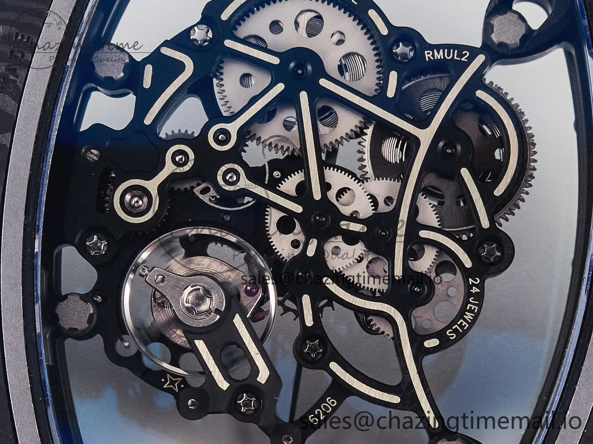 GoAnywhere Custom RM055 NTPT PPMF 1:1 Best Edition Blue Bezel Blue Crown on Rubber Strap Custom Vaucher Movement 10848