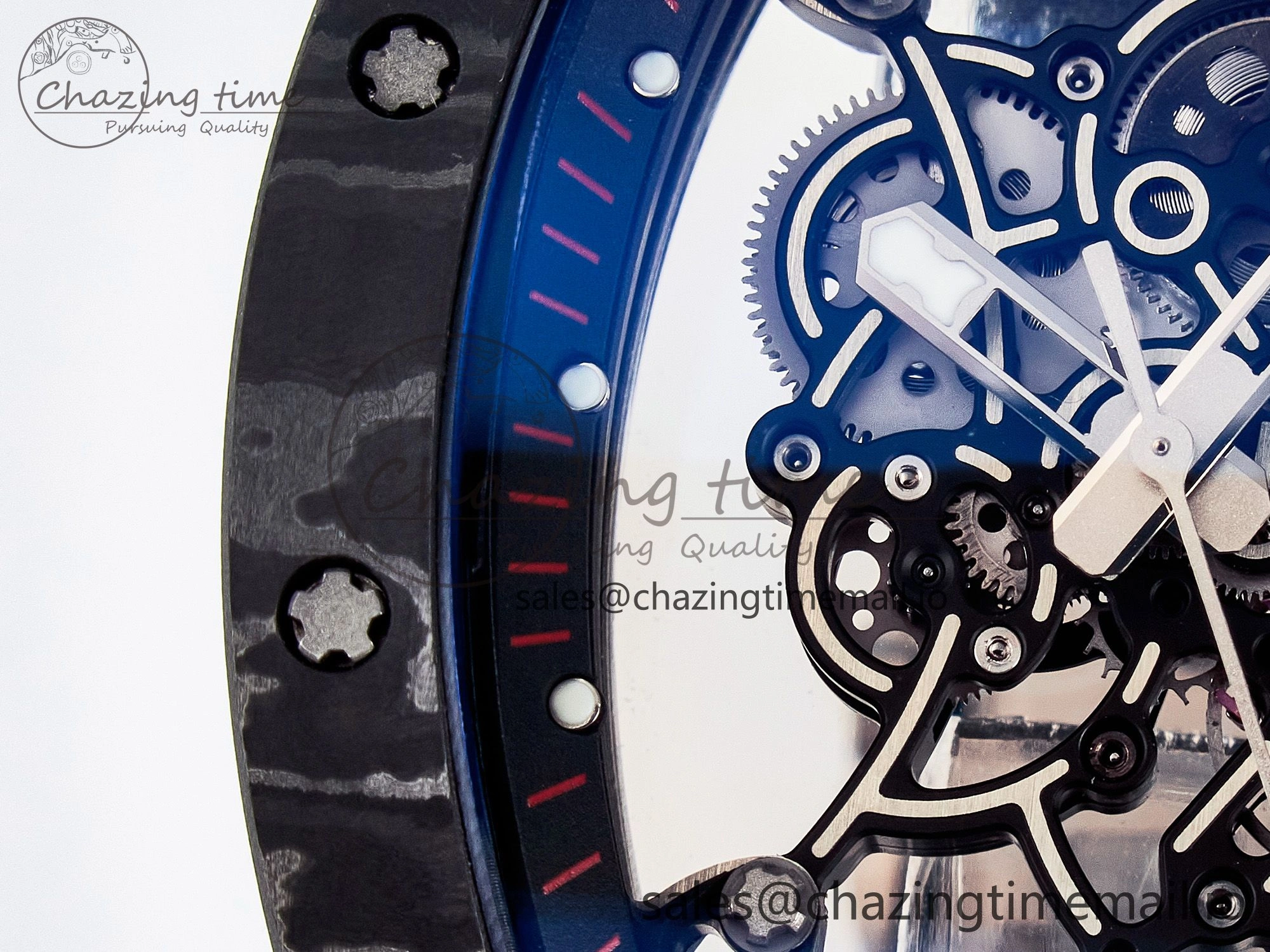 Custom RM055 NTPT  Ti PPMF 1:1 Best Edition Black Bezel Black Crown on Rubber Strap Custom Vaucher Movement Comfortable 10845