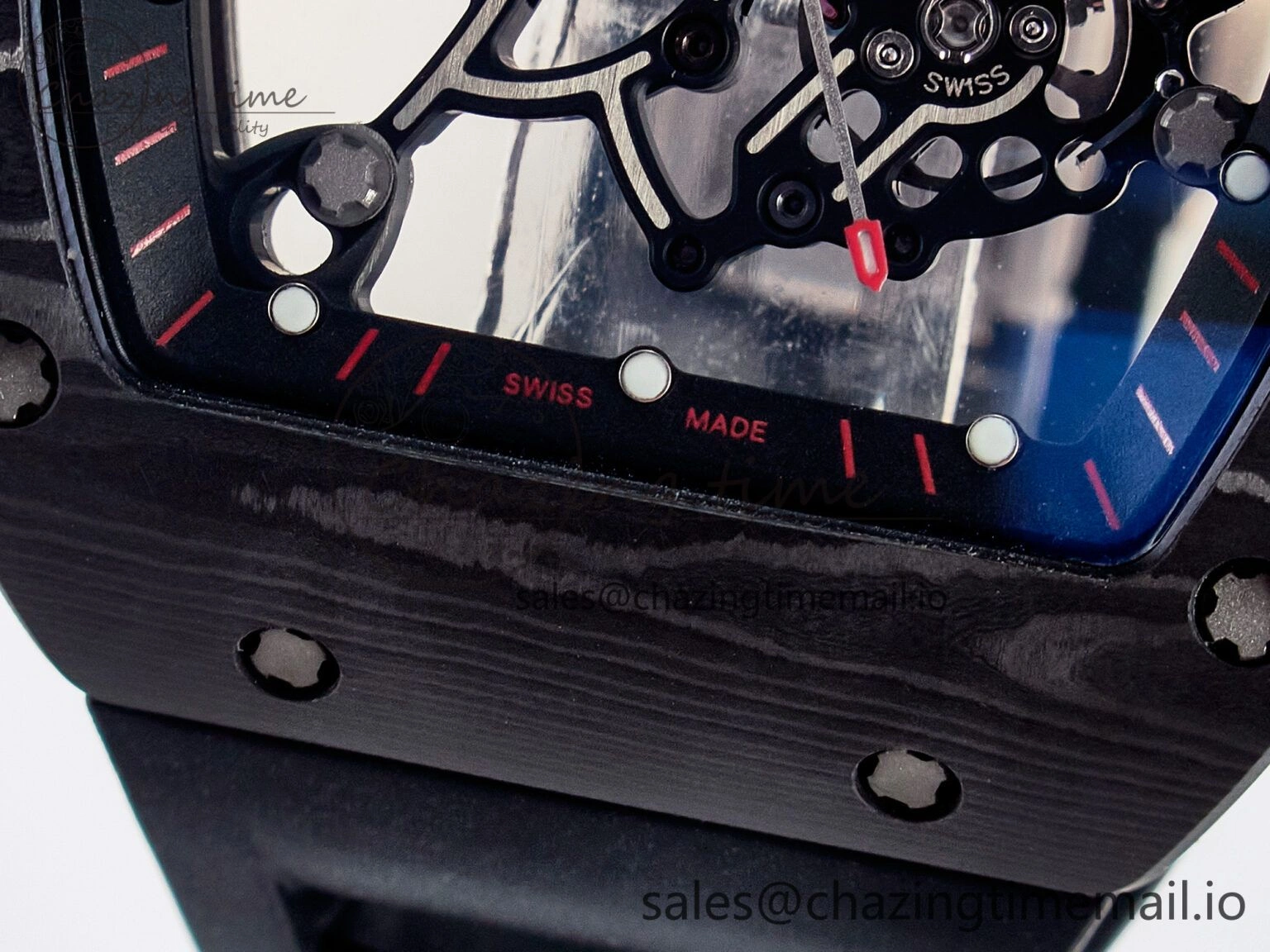 Custom RM055 NTPT  Ti PPMF 1:1 Best Edition Black Bezel Black Crown on Rubber Strap Custom Vaucher Movement Comfortable 10845