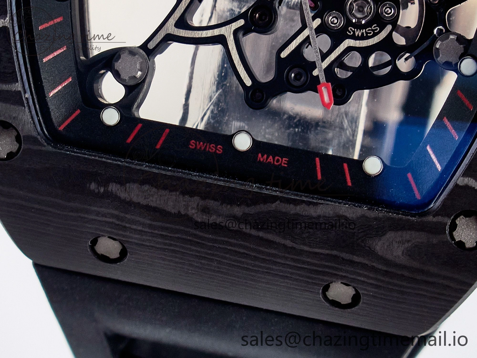 Custom RM055 NTPT  Ti PPMF 1:1 Best Edition Black Bezel Black Crown on Rubber Strap Custom Vaucher Movement Comfortable 10845