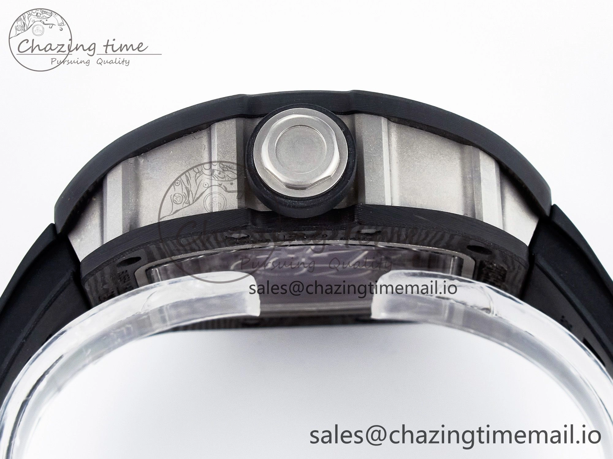 Custom RM055 NTPT  Ti PPMF 1:1 Best Edition Black Bezel Black Crown on Rubber Strap Custom Vaucher Movement Comfortable 10845