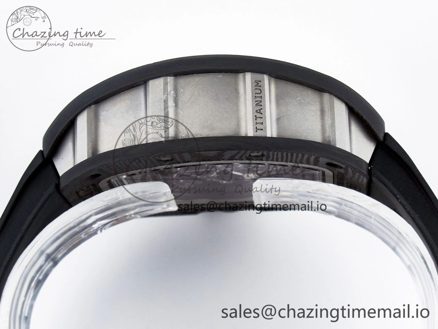 Custom RM055 NTPT  Ti PPMF 1:1 Best Edition Black Bezel Black Crown on Rubber Strap Custom Vaucher Movement Comfortable 10845