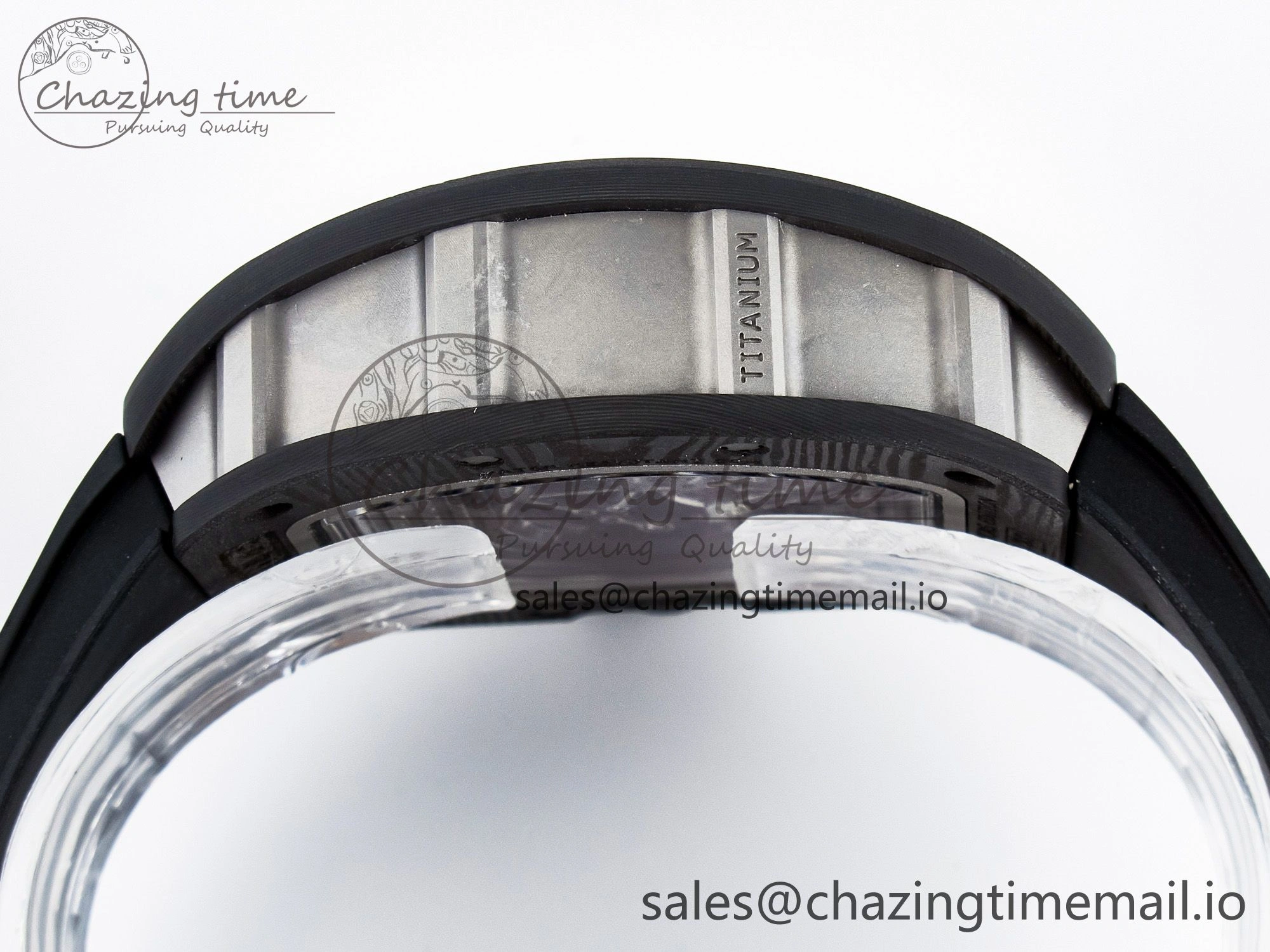 Custom RM055 NTPT  Ti PPMF 1:1 Best Edition Black Bezel Black Crown on Rubber Strap Custom Vaucher Movement Comfortable 10845