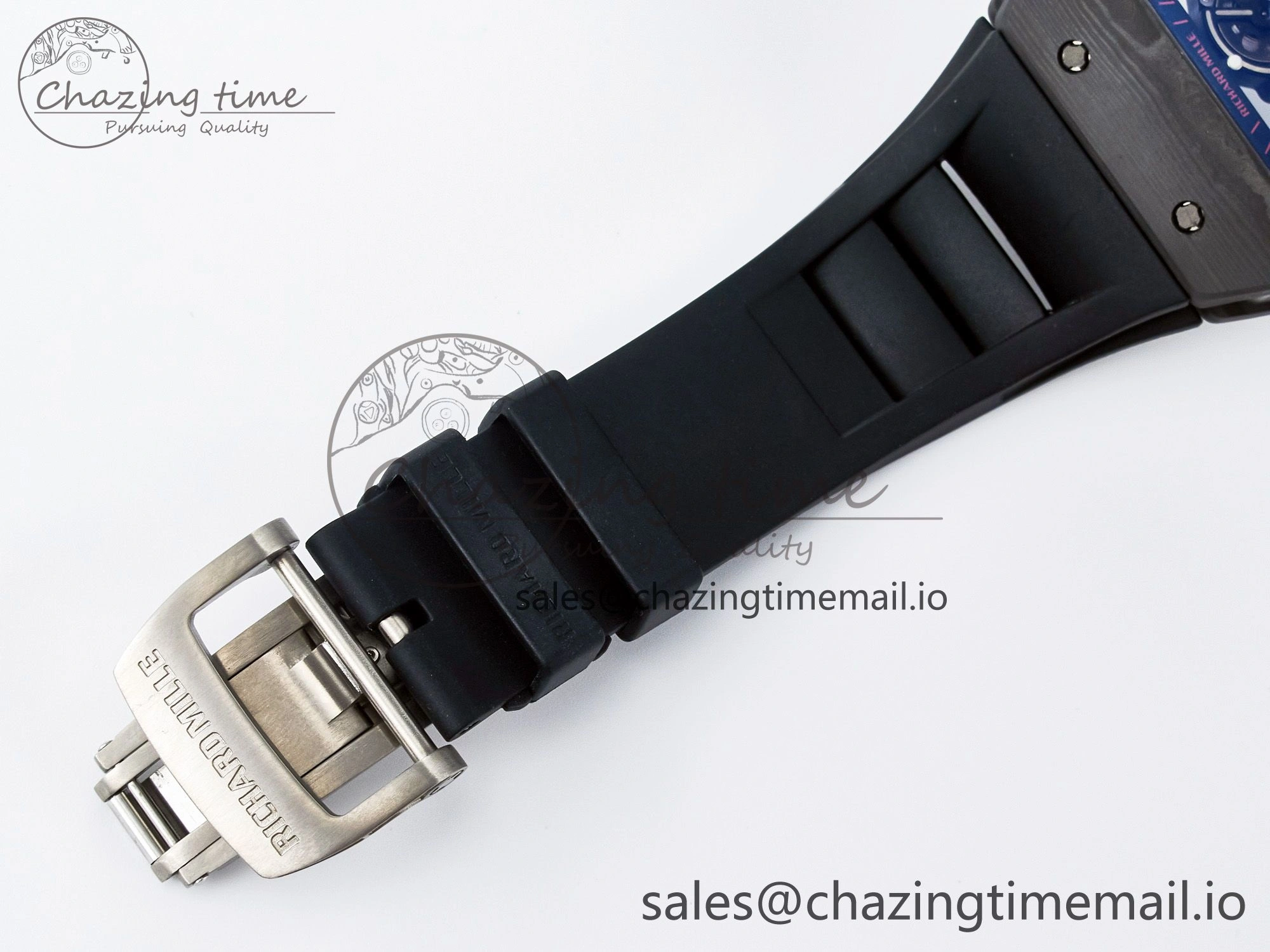 Custom RM055 NTPT  Ti PPMF 1:1 Best Edition Black Bezel Black Crown on Rubber Strap Custom Vaucher Movement Comfortable 10845