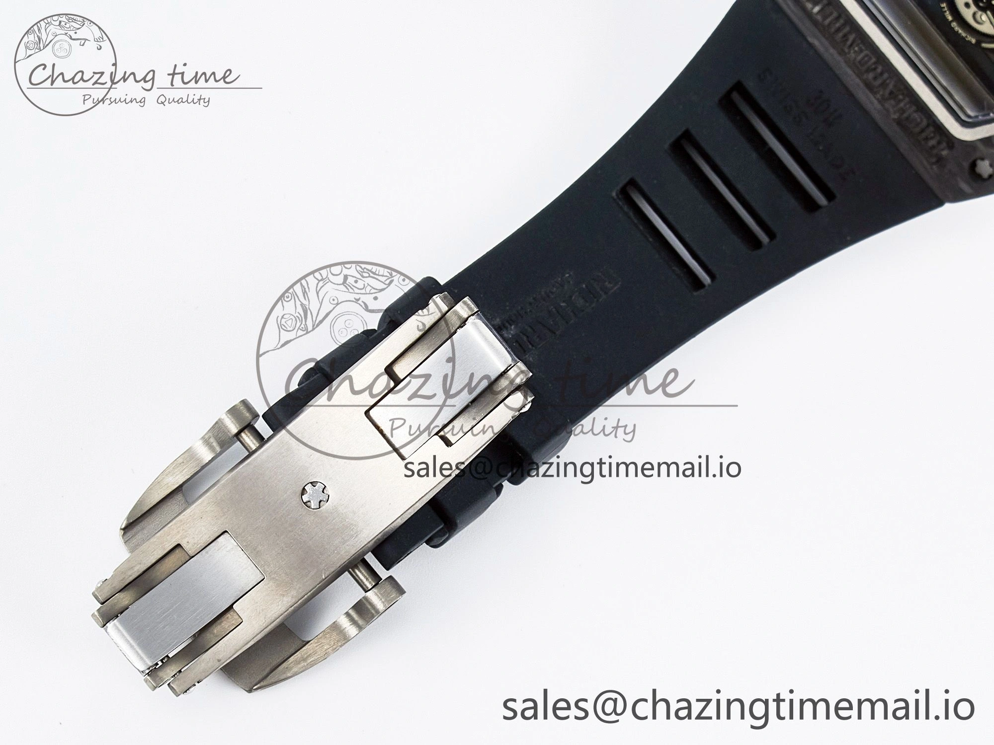 Custom RM055 NTPT  Ti PPMF 1:1 Best Edition Black Bezel Black Crown on Rubber Strap Custom Vaucher Movement Comfortable 10845