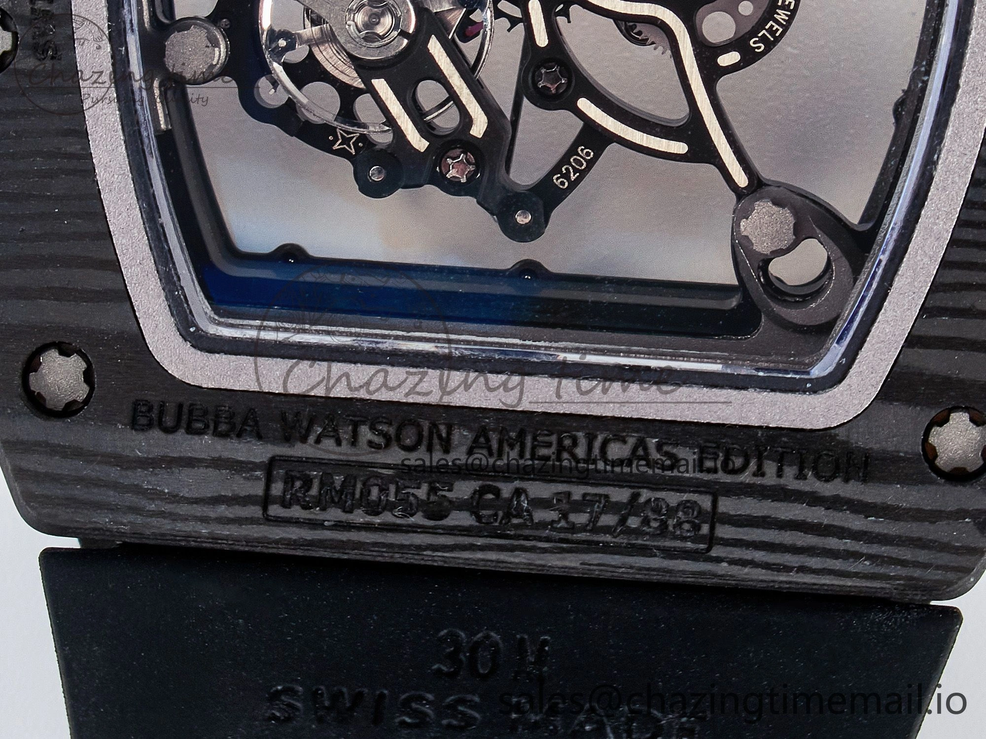 Custom RM055 NTPT  Ti PPMF 1:1 Best Edition Black Bezel Black Crown on Rubber Strap Custom Vaucher Movement Comfortable 10845