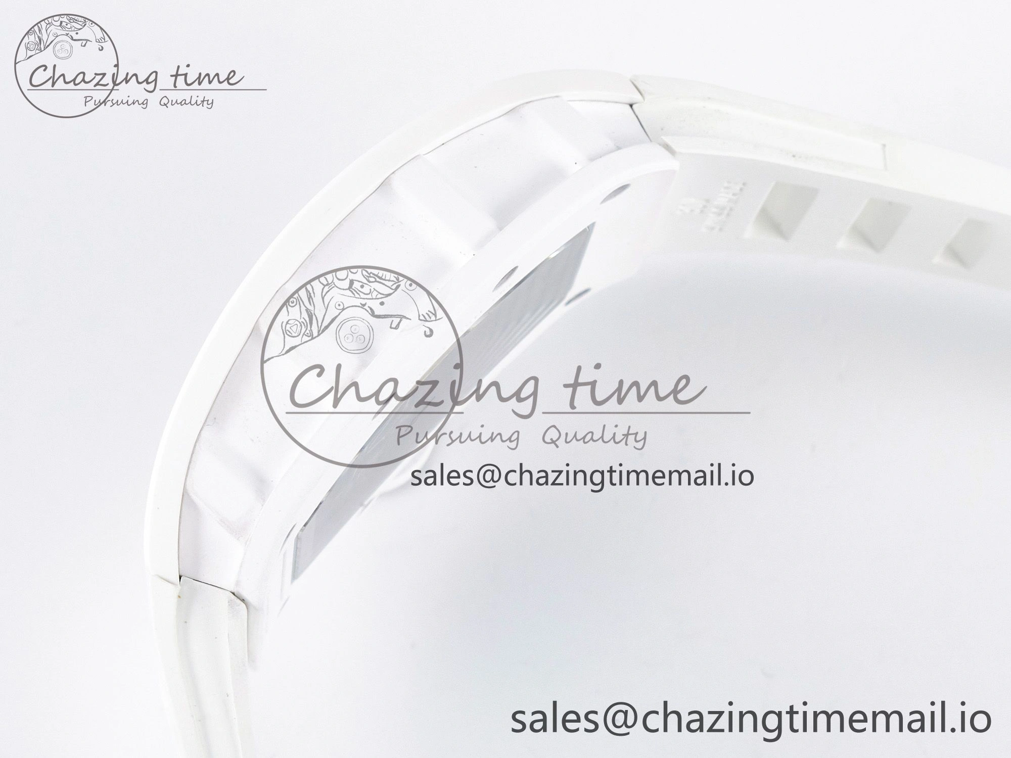 Reliable Custom RM055 White Ceramic APSF 1:1 Best Edition Black Bezel White Crown on Rubber Strap Custom Vaucher Movement 9179