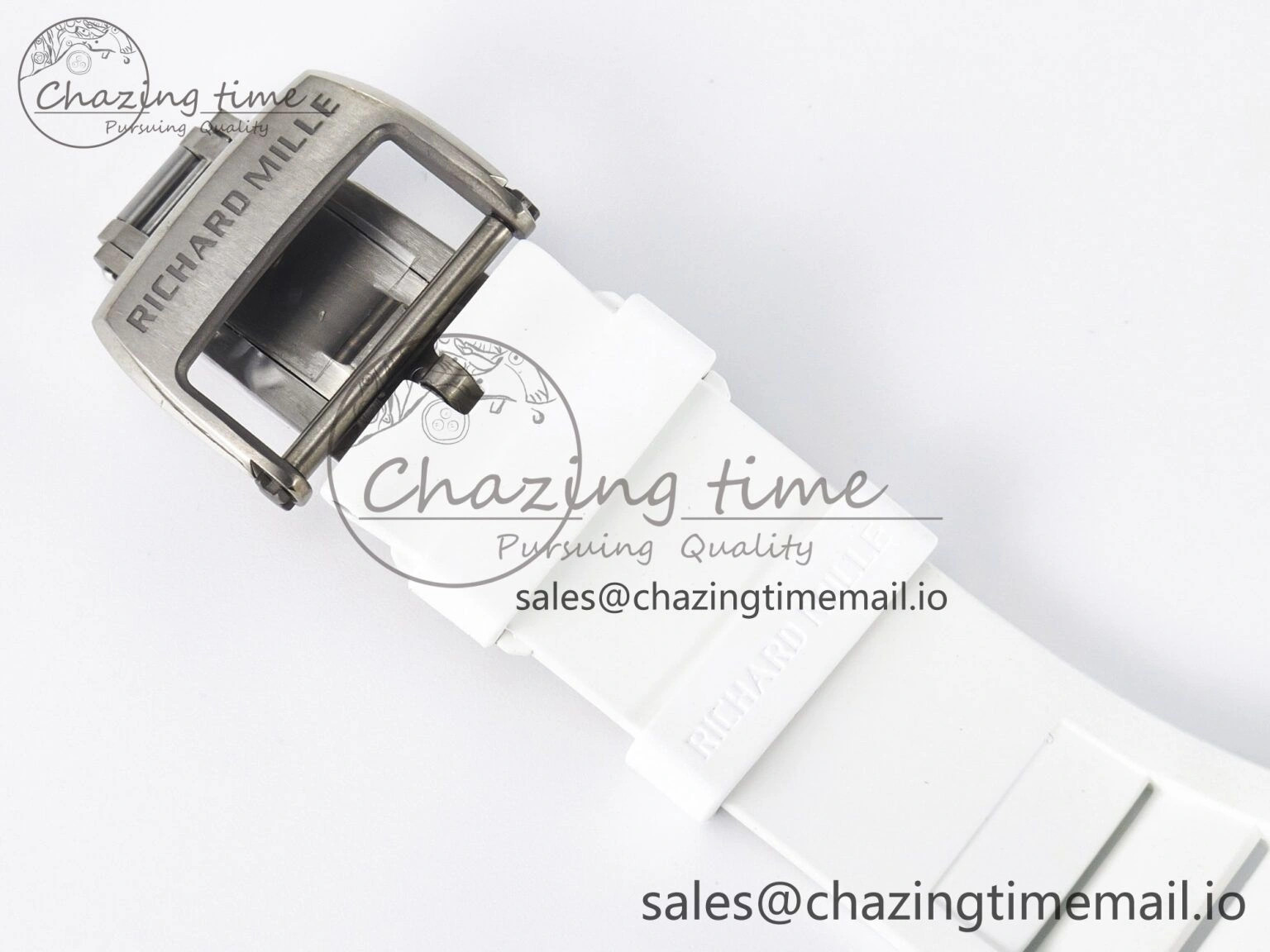 Reliable Custom RM055 White Ceramic APSF 1:1 Best Edition Black Bezel White Crown on Rubber Strap Custom Vaucher Movement 9179