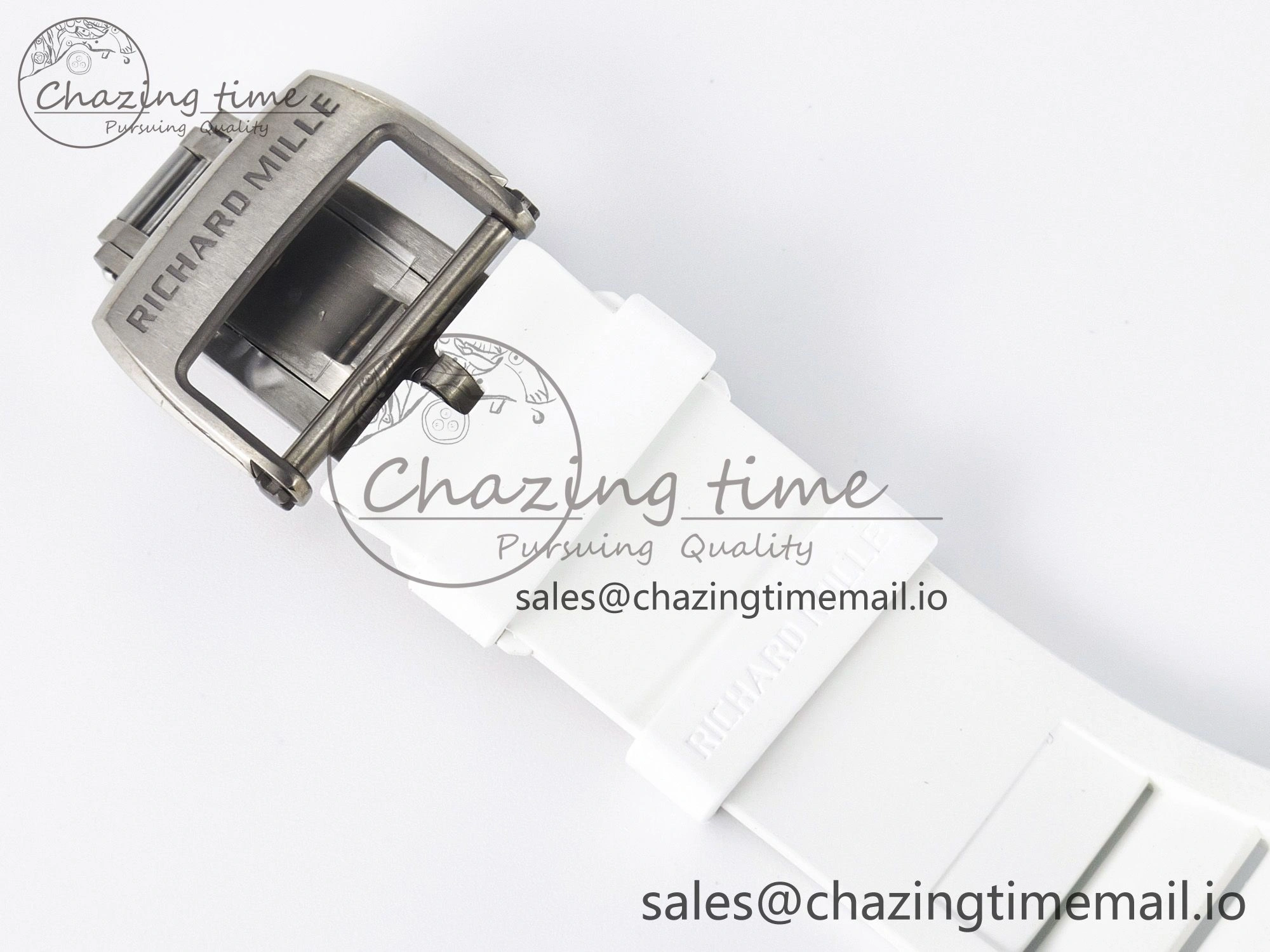 Reliable Custom RM055 White Ceramic APSF 1:1 Best Edition Black Bezel White Crown on Rubber Strap Custom Vaucher Movement 9179