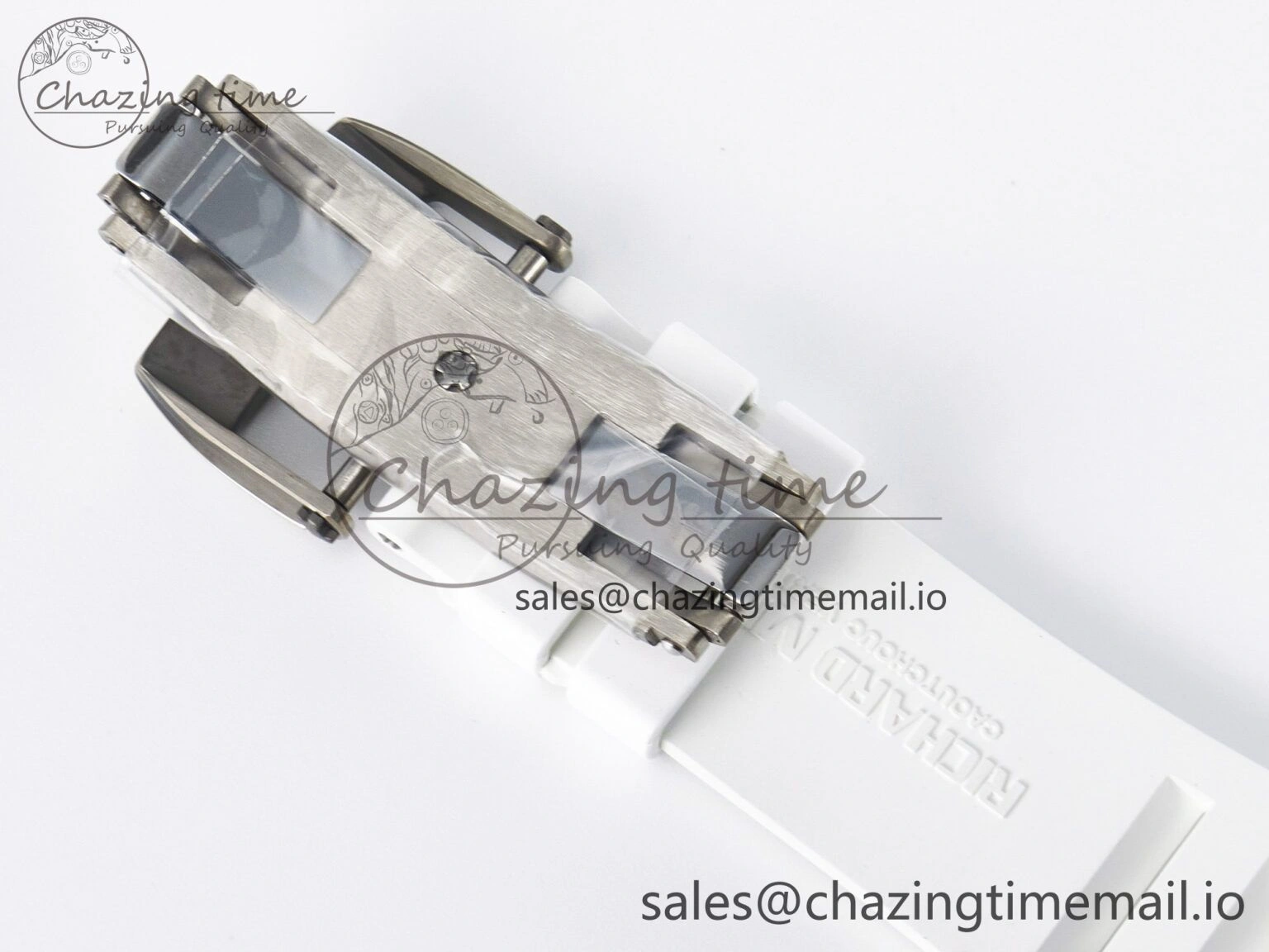 Reliable Custom RM055 White Ceramic APSF 1:1 Best Edition Black Bezel White Crown on Rubber Strap Custom Vaucher Movement 9179