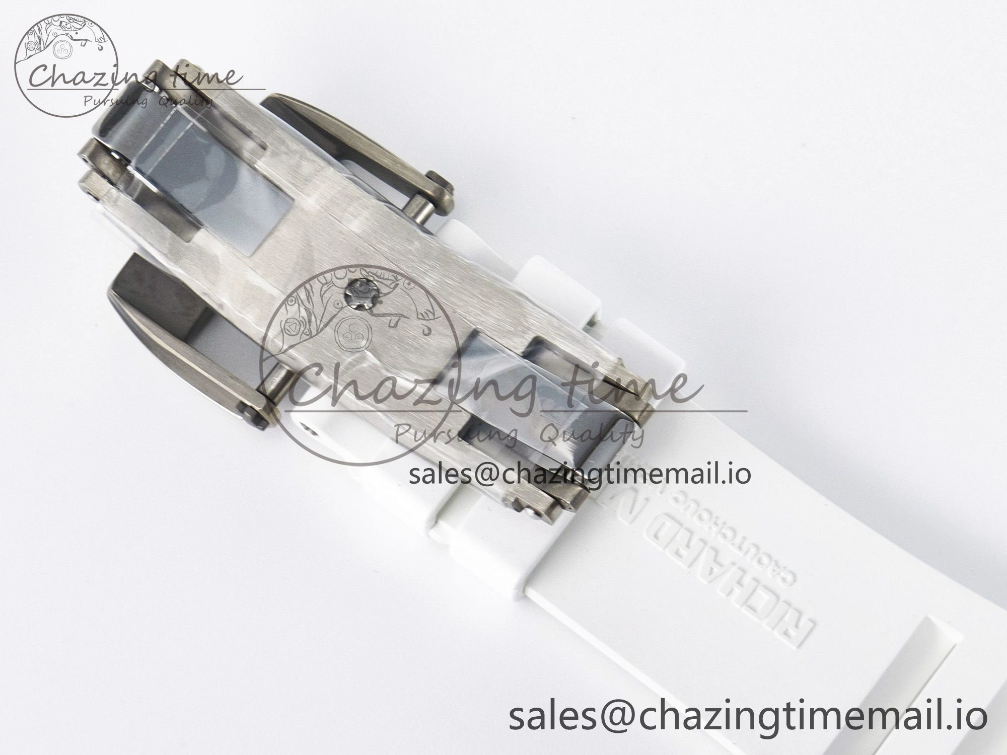 Reliable Custom RM055 White Ceramic APSF 1:1 Best Edition Black Bezel White Crown on Rubber Strap Custom Vaucher Movement 9179