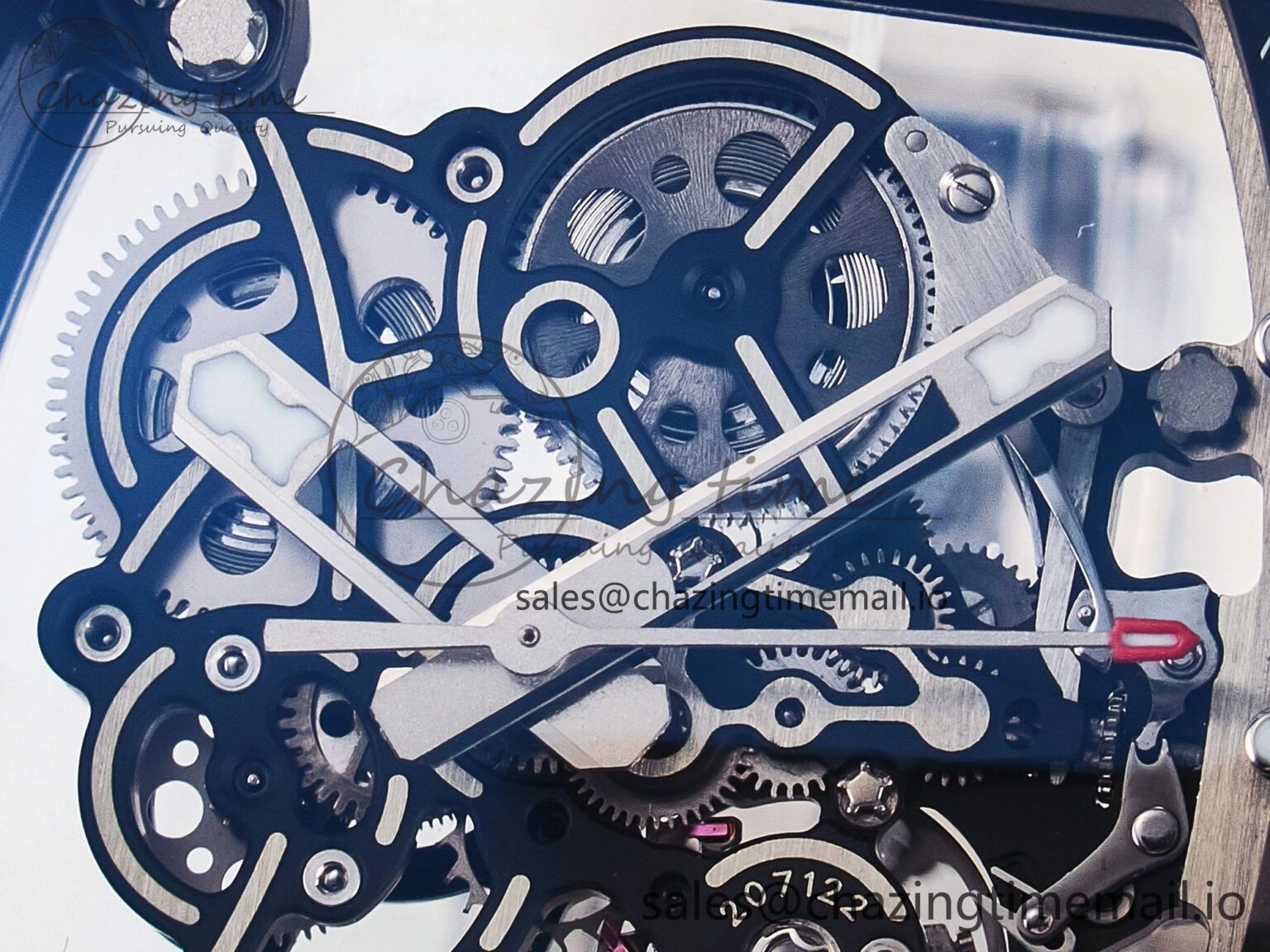 Unique Custom RM055 White Ceramic PPMF 1:1 Best Edition Black Bezel White Crown on Rubber Strap Custom Vaucher Movement 9267