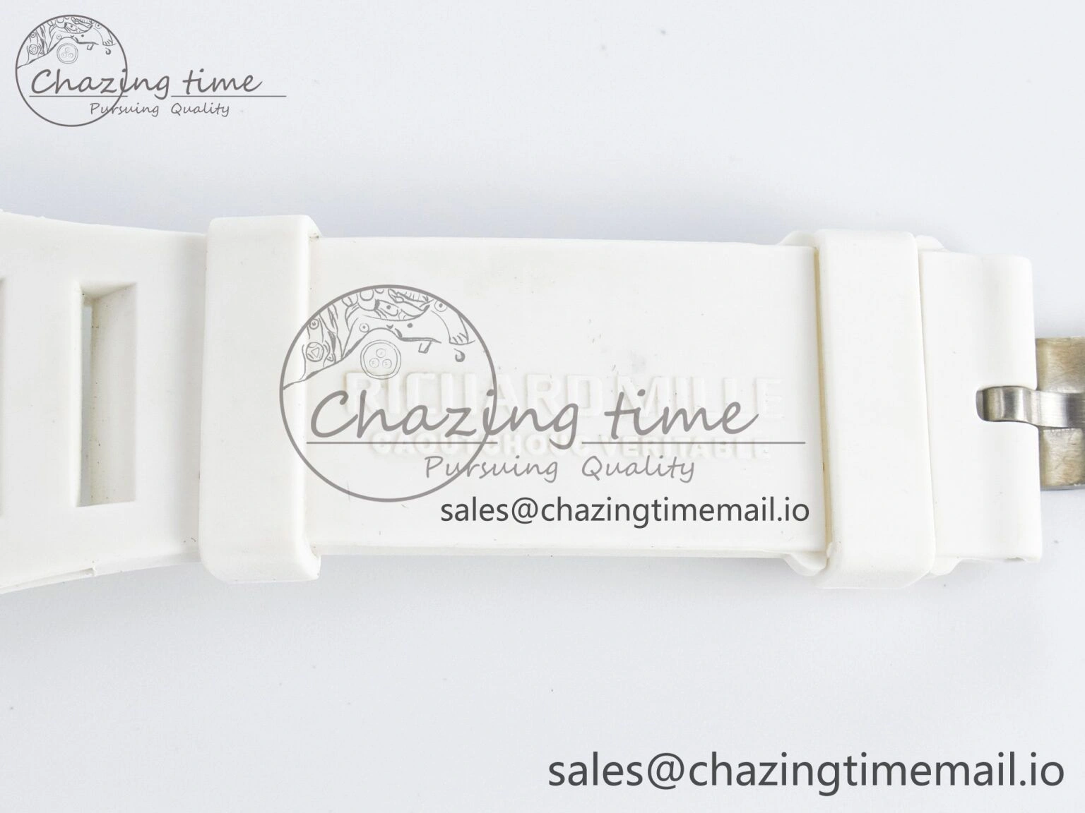 Unique Custom RM055 White Ceramic PPMF 1:1 Best Edition Black Bezel White Crown on Rubber Strap Custom Vaucher Movement 9267