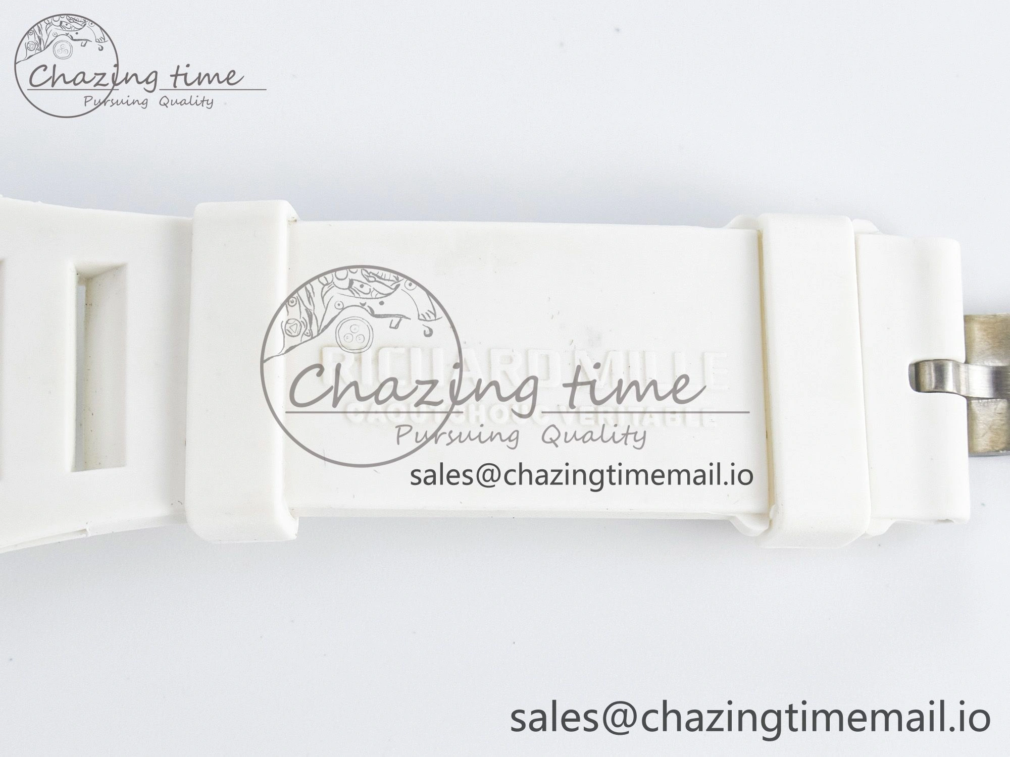Unique Custom RM055 White Ceramic PPMF 1:1 Best Edition Black Bezel White Crown on Rubber Strap Custom Vaucher Movement 9267