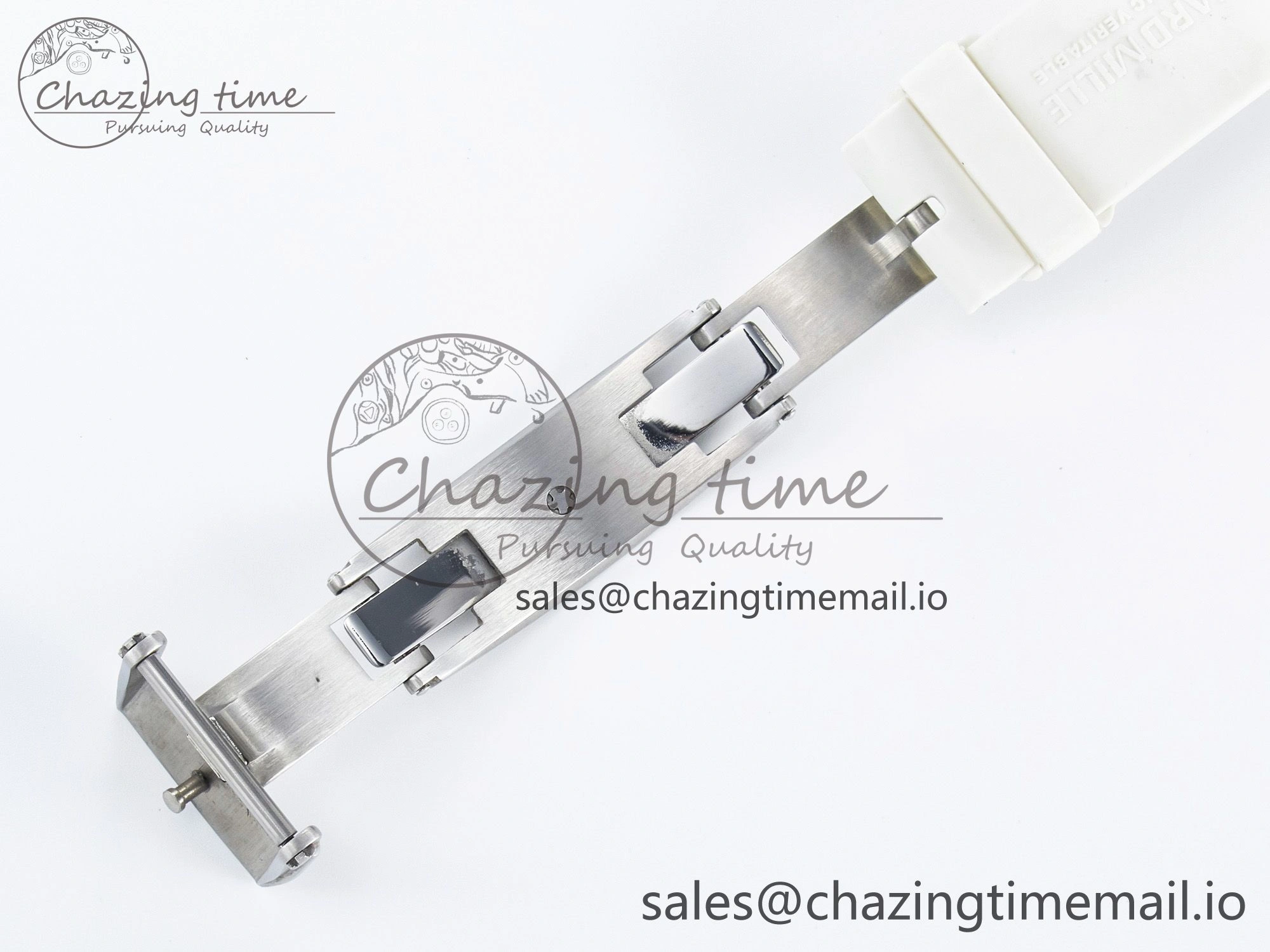 Unique Custom RM055 White Ceramic PPMF 1:1 Best Edition Black Bezel White Crown on Rubber Strap Custom Vaucher Movement 9267