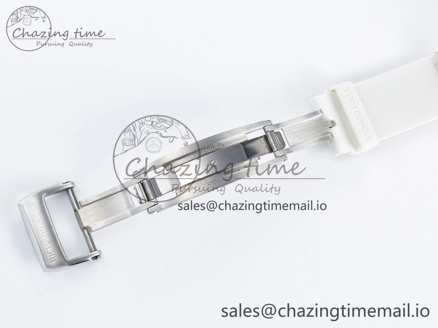Unique Custom RM055 White Ceramic PPMF 1:1 Best Edition Black Bezel White Crown on Rubber Strap Custom Vaucher Movement 9267