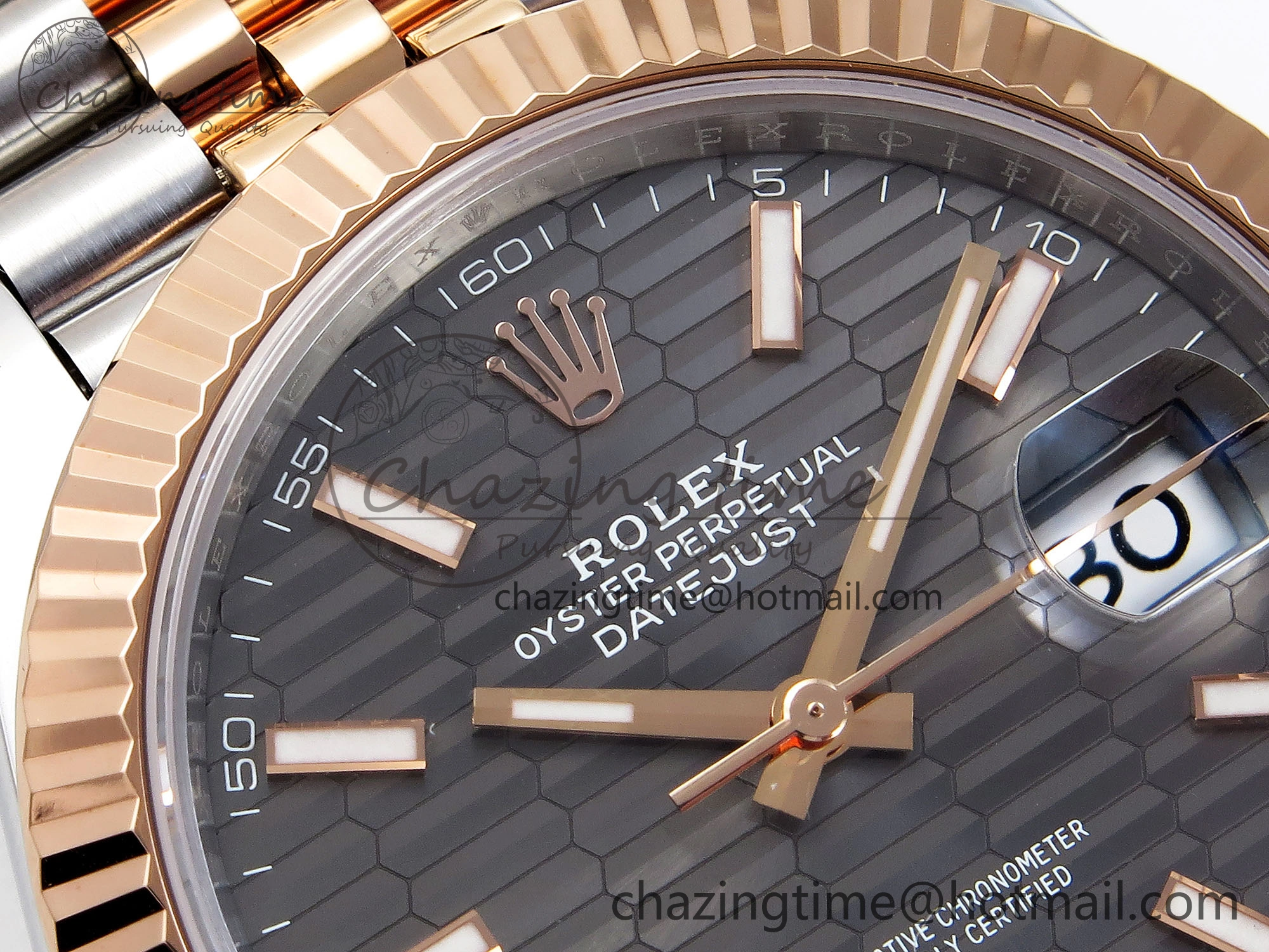 DATEJUST 41 126331 VSF 1:1 BEST EDITION 904L STEEL GRAY TEXTURED DIAL ON SS RG JUBILEE BRACELET VS MultiPurpose 1831