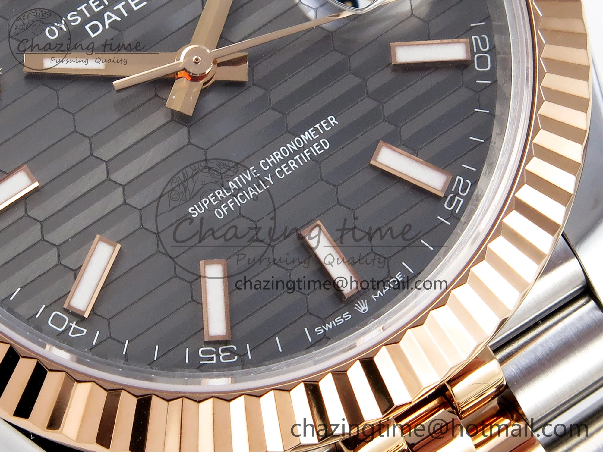 DATEJUST 41 126331 VSF 1:1 BEST EDITION 904L STEEL GRAY TEXTURED DIAL ON SS RG JUBILEE BRACELET VS MultiPurpose 1831