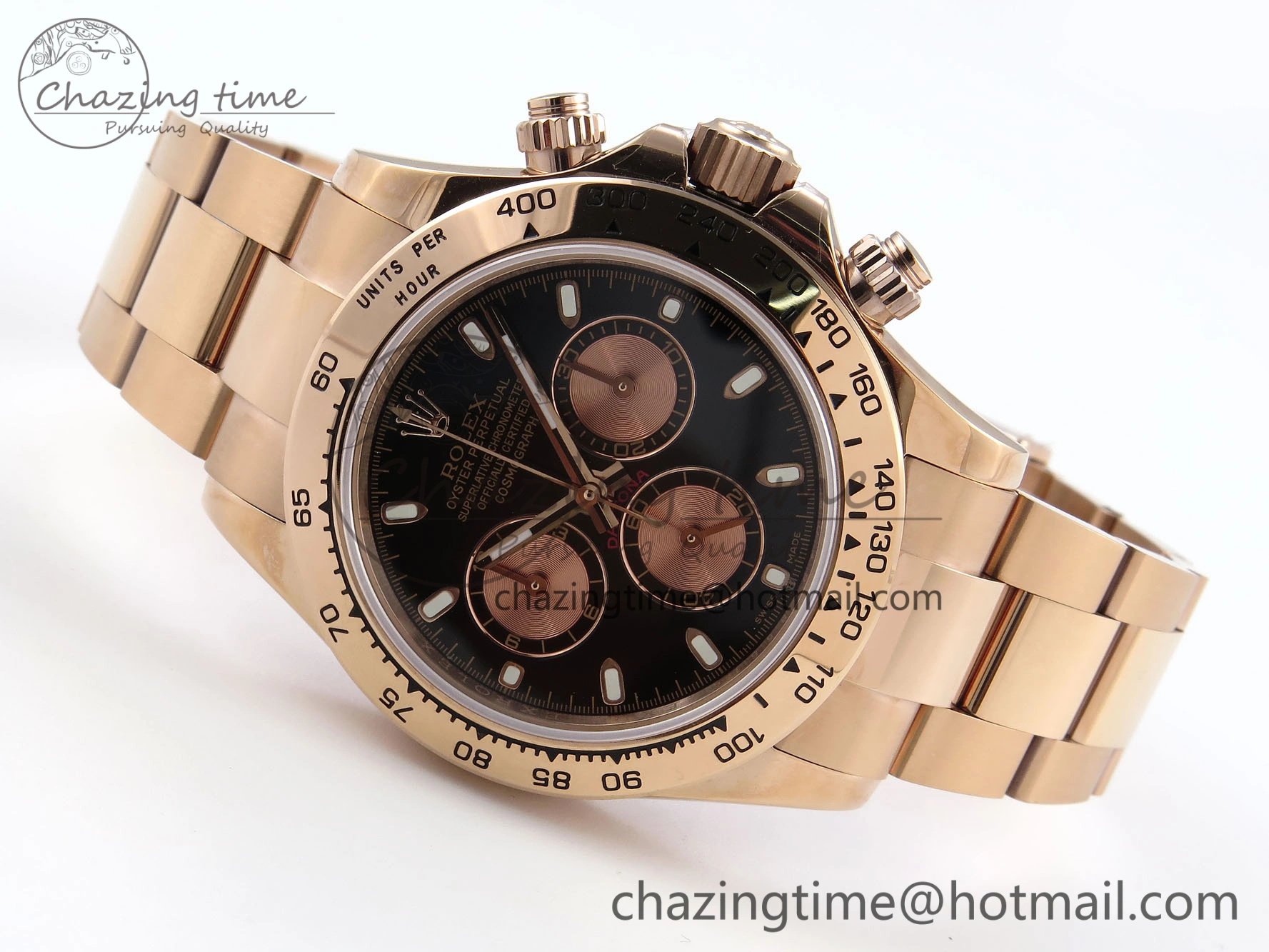 Fashionable DAYTONA 116505 RG OMF BEST EDITION BLACK RG DIAL ON RG BRACELET A7750 (SLIM MOVEMENT) 1797